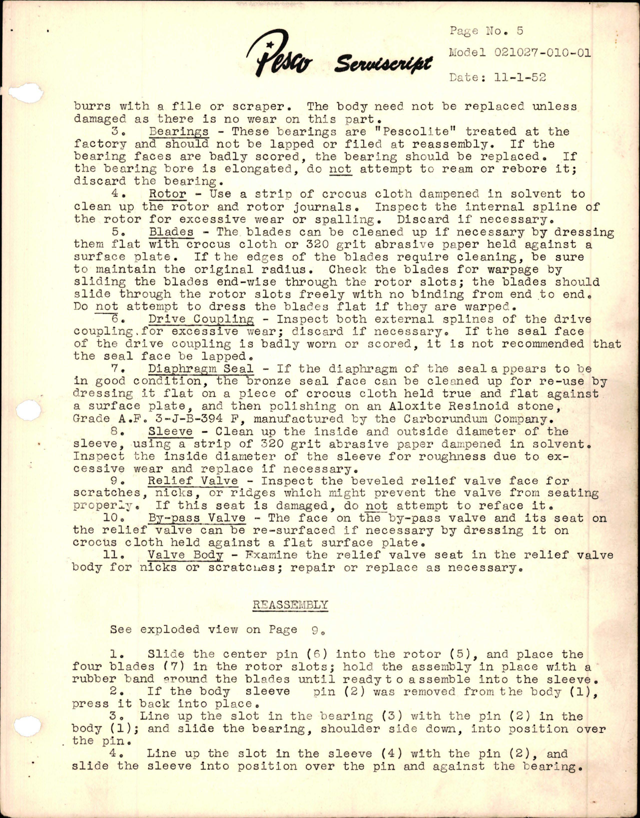 Sample page 7 from AirCorps Library document: Maintenance Manual for Fuel Pump - Vane Type - Model 021027-010-01