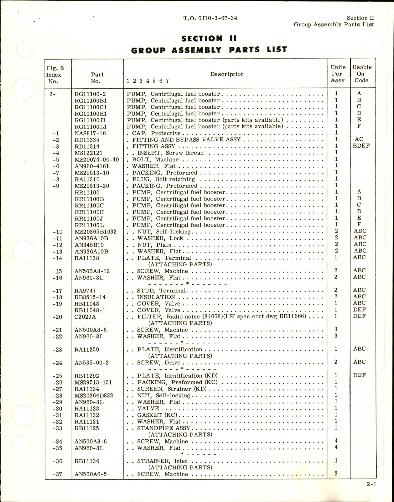 Sample page 7 from AirCorps Library document: Change to Illustrated Parts Breakdown for Fuel Booster Pump