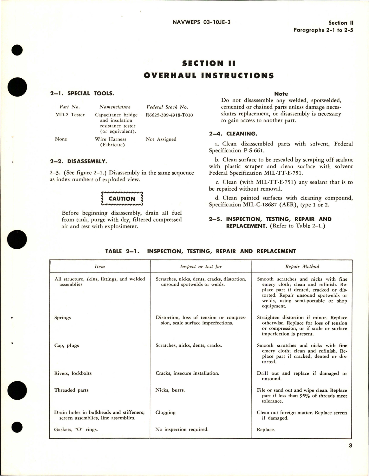 Sample page 7 from AirCorps Library document: Overhaul Instructions for 400 Gallon Fuel Tank - Parts 5556400 and 5556400-501