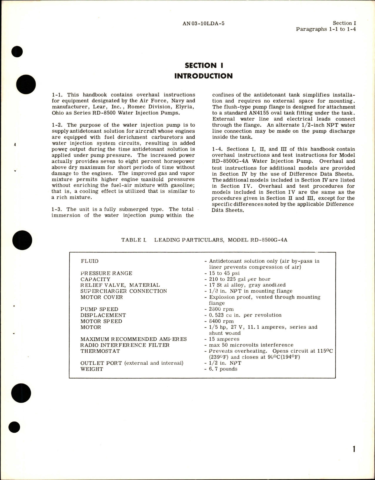 Sample page 5 from AirCorps Library document: Overhaul Instructions for Fully Submerged Type Water Injection Pumps - RD-8500 Series