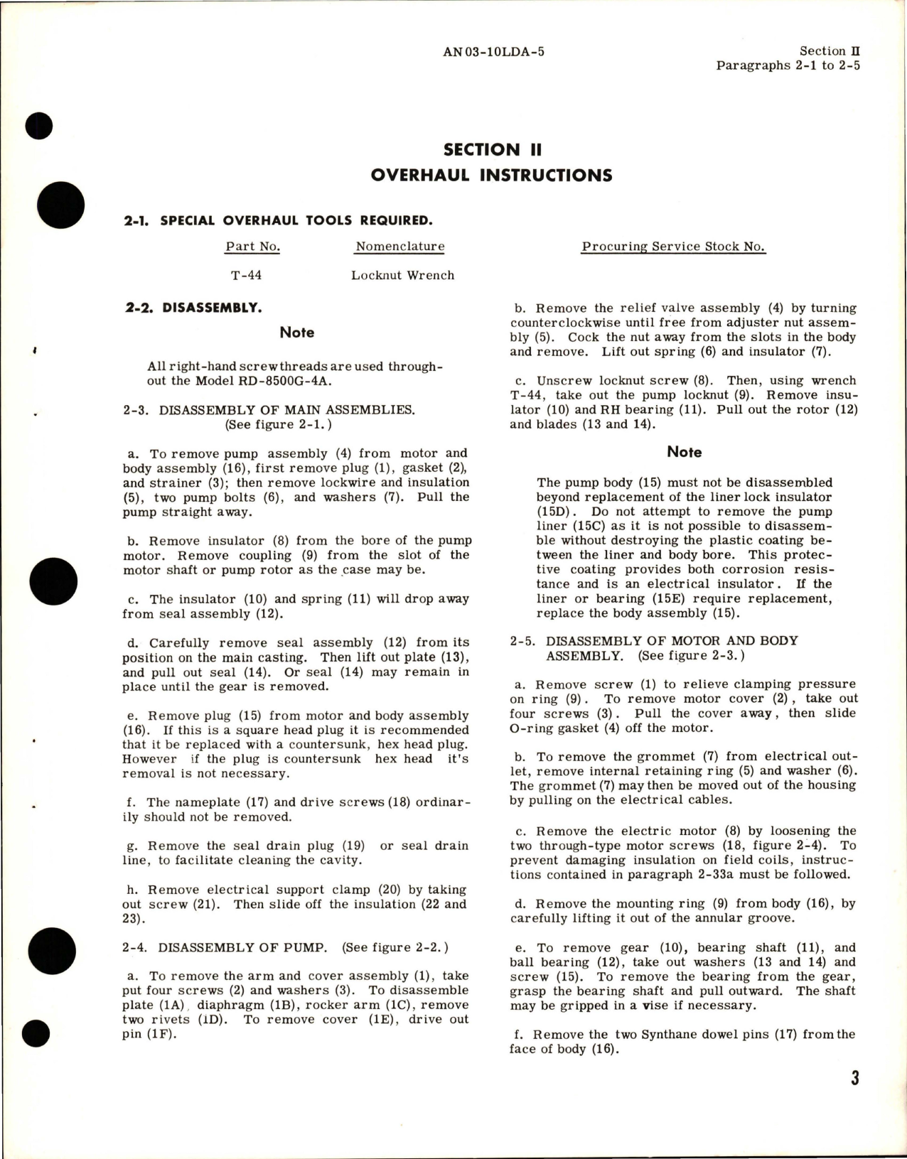 Sample page 7 from AirCorps Library document: Overhaul Instructions for Fully Submerged Type Water Injection Pumps - RD-8500 Series