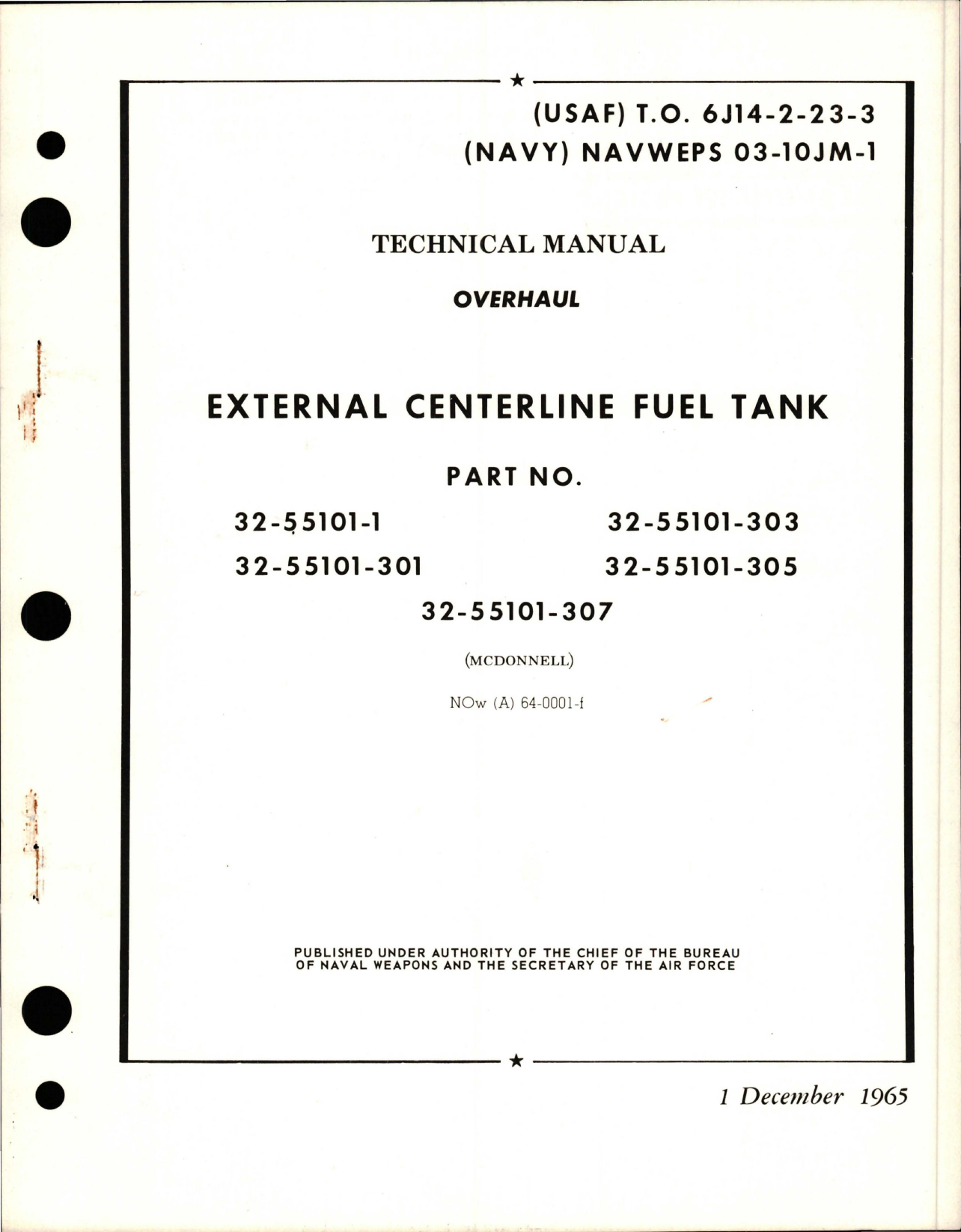 Sample page 1 from AirCorps Library document: Overhaul Manual for External Centerline Fuel Tank