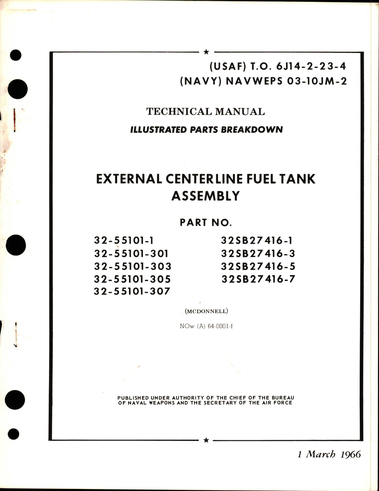 Sample page 1 from AirCorps Library document: Illustrated Parts for External Centerline Fuel Tank Assembly