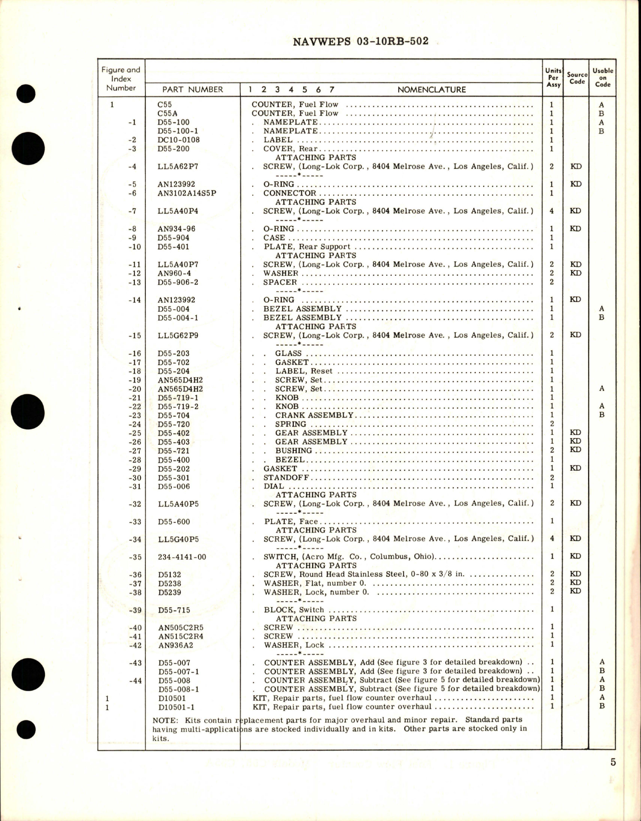 Sample page 7 from AirCorps Library document: Overhaul Instructions with Parts Breakdown for Fuel Flow Counter