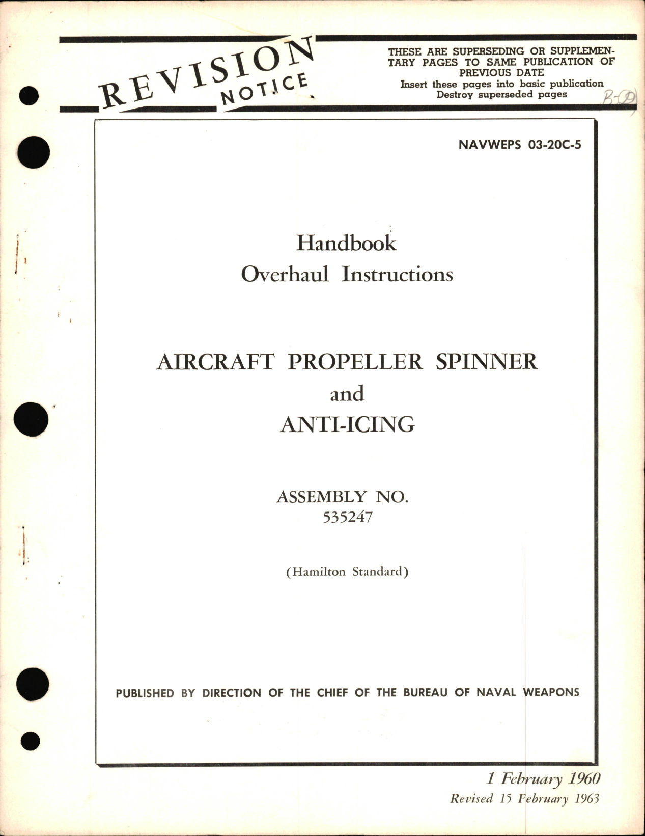 Sample page 1 from AirCorps Library document: Overhaul Instructions for Aircraft Propeller Spinner and Anti-Icing Assembly No. 535247