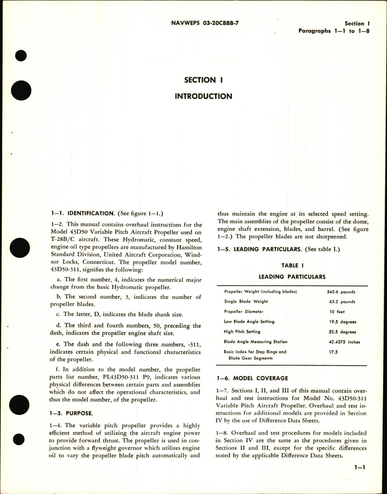Sample page 5 from AirCorps Library document: Overhaul Instructions for Variable Pitch Aircraft Propeller Models 43D50-311 & 43D50-321