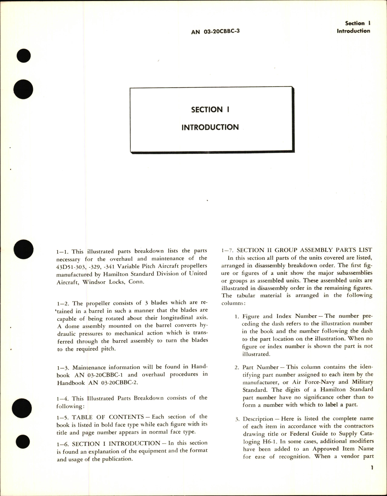 Sample page 5 from AirCorps Library document: Illustrated Parts Breakdown for Variable Pitch Aircraft Propeller Models & Brush Pad Bracket Assembly