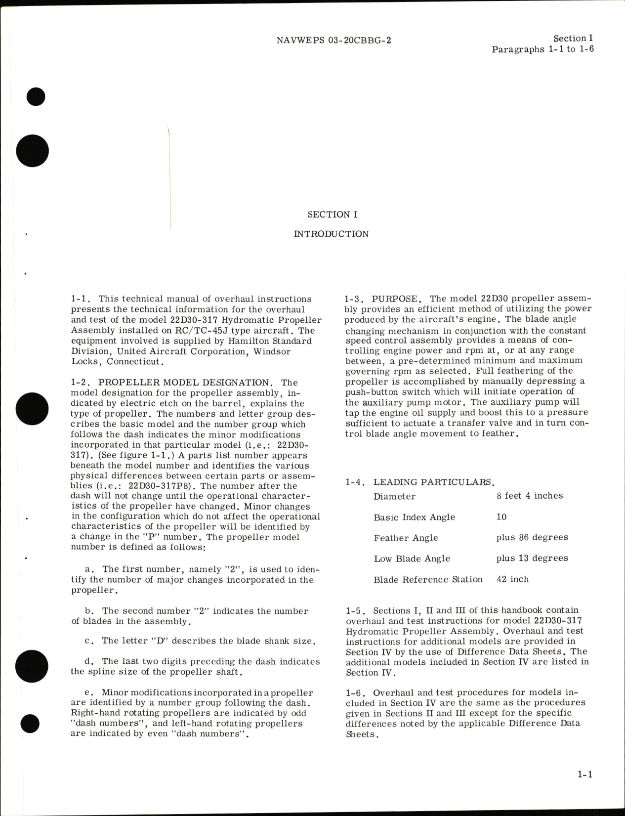 Sample page 5 from AirCorps Library document: Overhaul Instructions for Variable Pitch Aircraft Propeller Models 22D30-305, 22D30-307, 22D30-317
