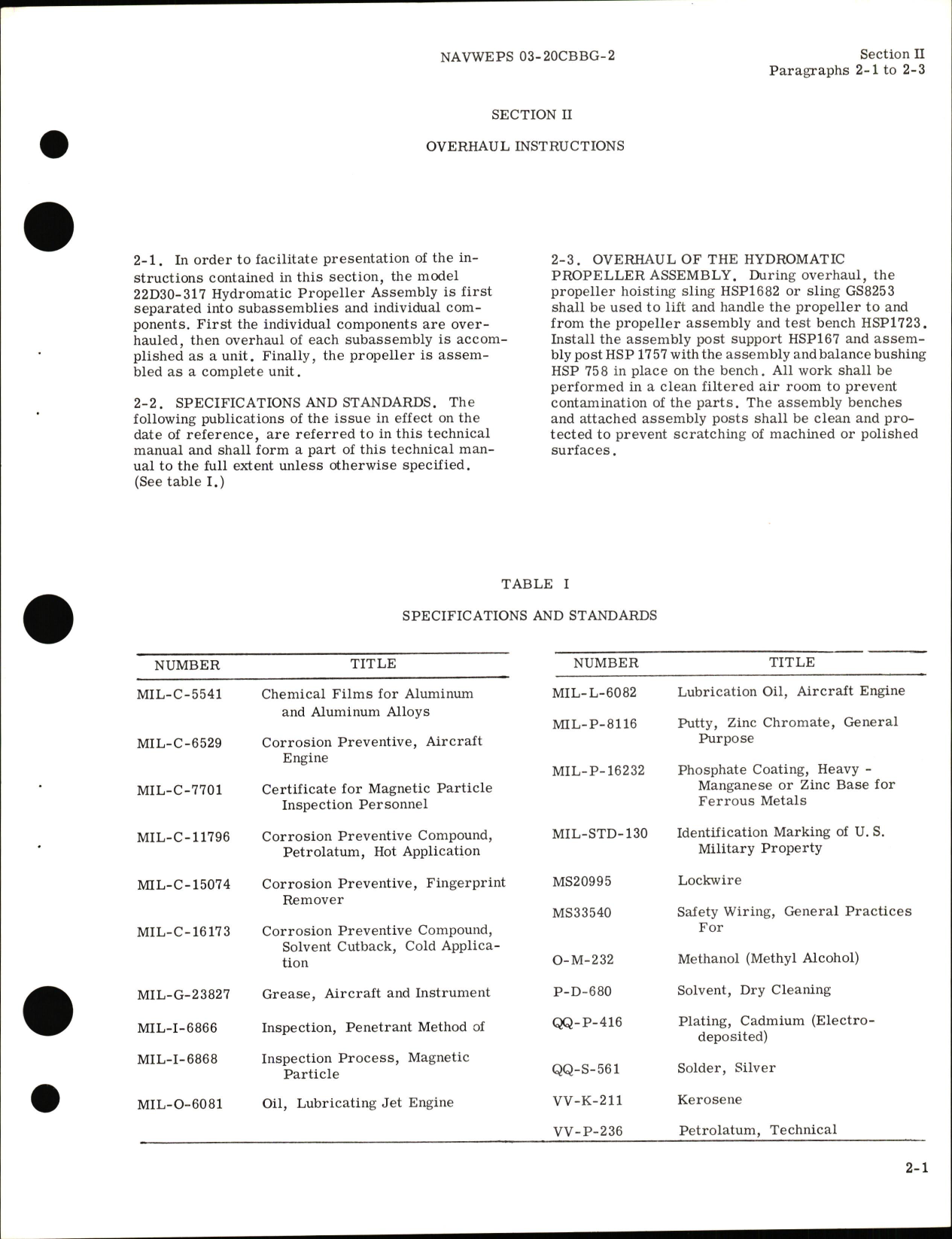 Sample page 7 from AirCorps Library document: Overhaul Instructions for Variable Pitch Aircraft Propeller Models 22D30-305, 22D30-307, 22D30-317