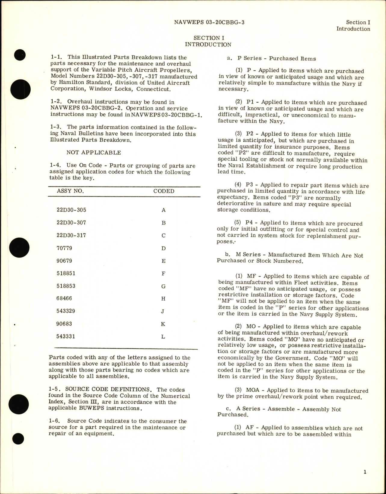 Sample page 5 from AirCorps Library document: Illustrated Parts Breakdown for Variable Pitch Aircraft Propeller Models 22D30-305, 22D30-307, 22D30-317