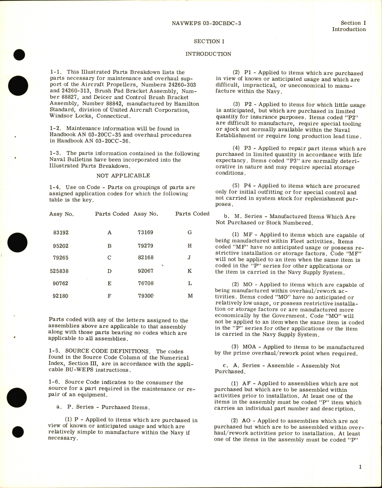 Sample page 5 from AirCorps Library document: Illustrated Parts Breakdown for Variable Pitch Aircraft Propeller Models 24260-303, 24260-313 & Brush Pad Bracket Assembly Nos. 88827 & 88842