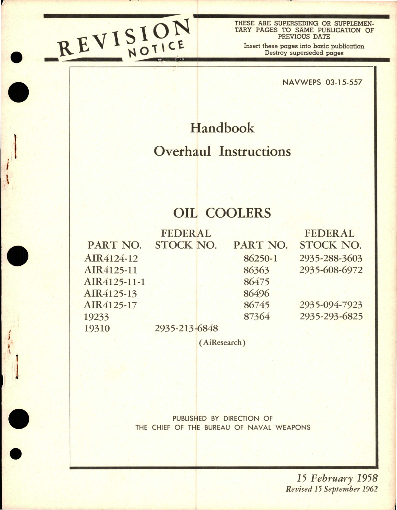 Sample page 1 from AirCorps Library document: Overhaul Instructions for Oil Coolers