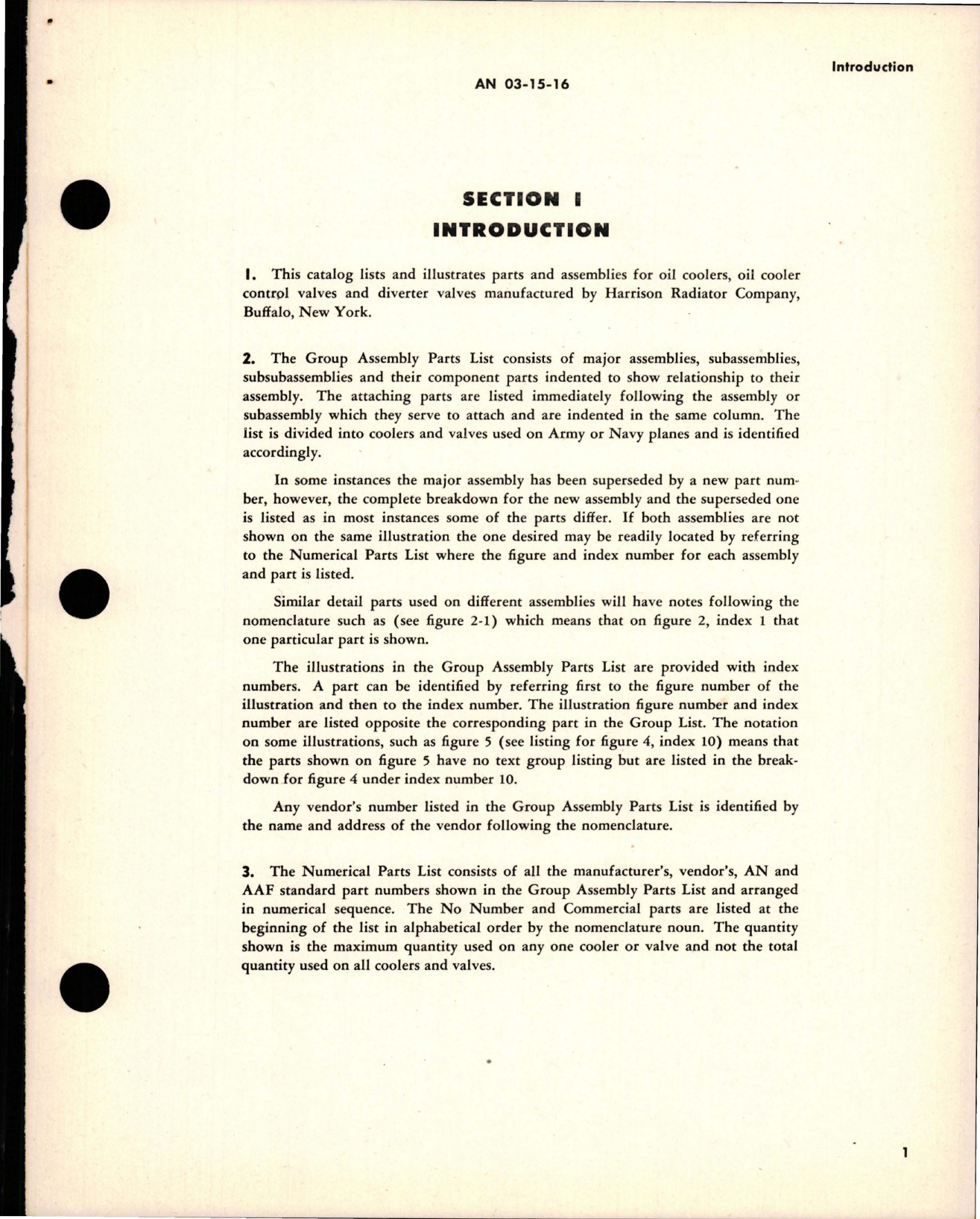 Sample page 5 from AirCorps Library document: Parts Catalog for Oil Coolers and Control Valves