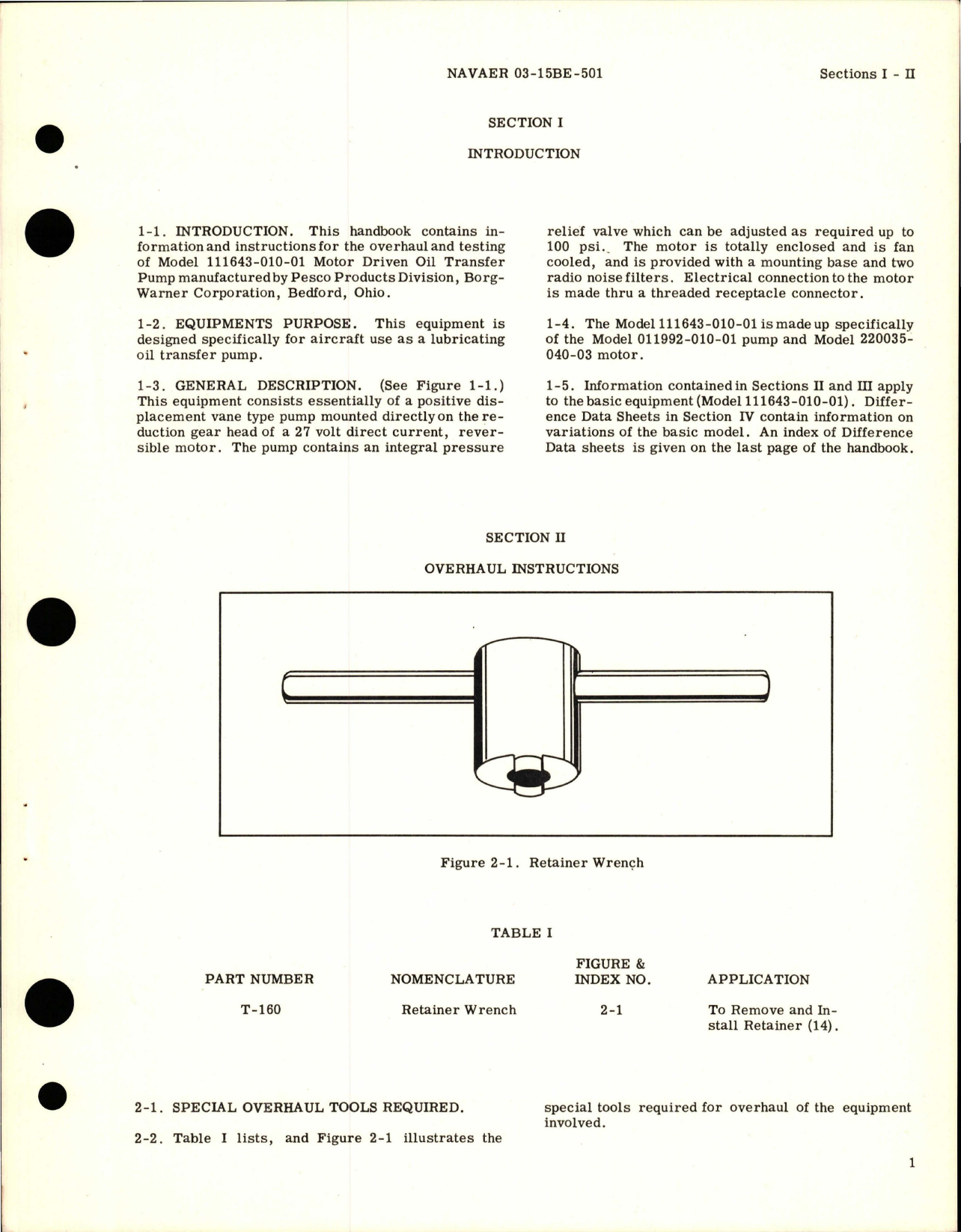 Sample page 5 from AirCorps Library document: Overhaul Instructions for Electric Motor Driven Oil Transfer Pump - 111643 Series