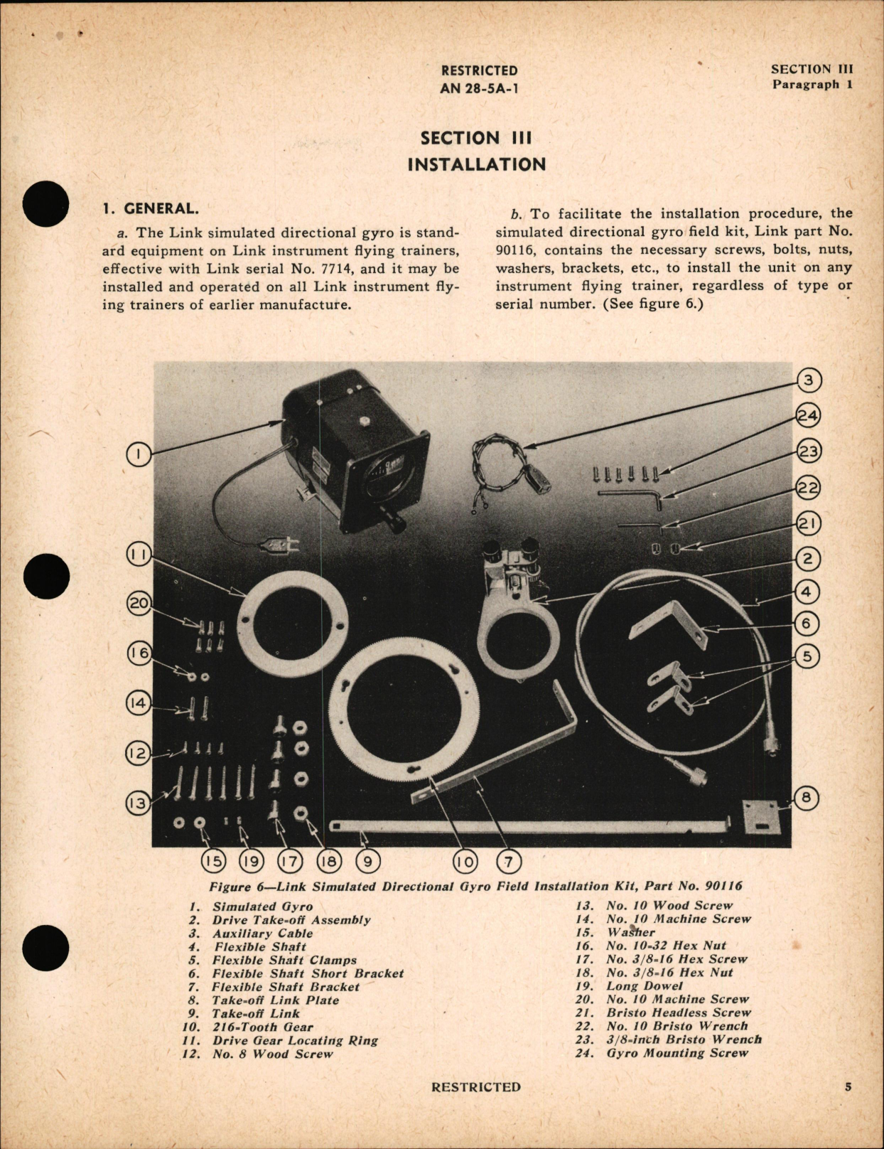 Sample page 9 from AirCorps Library document: Instructions with Parts Catalog for Simulated Directional Gyro