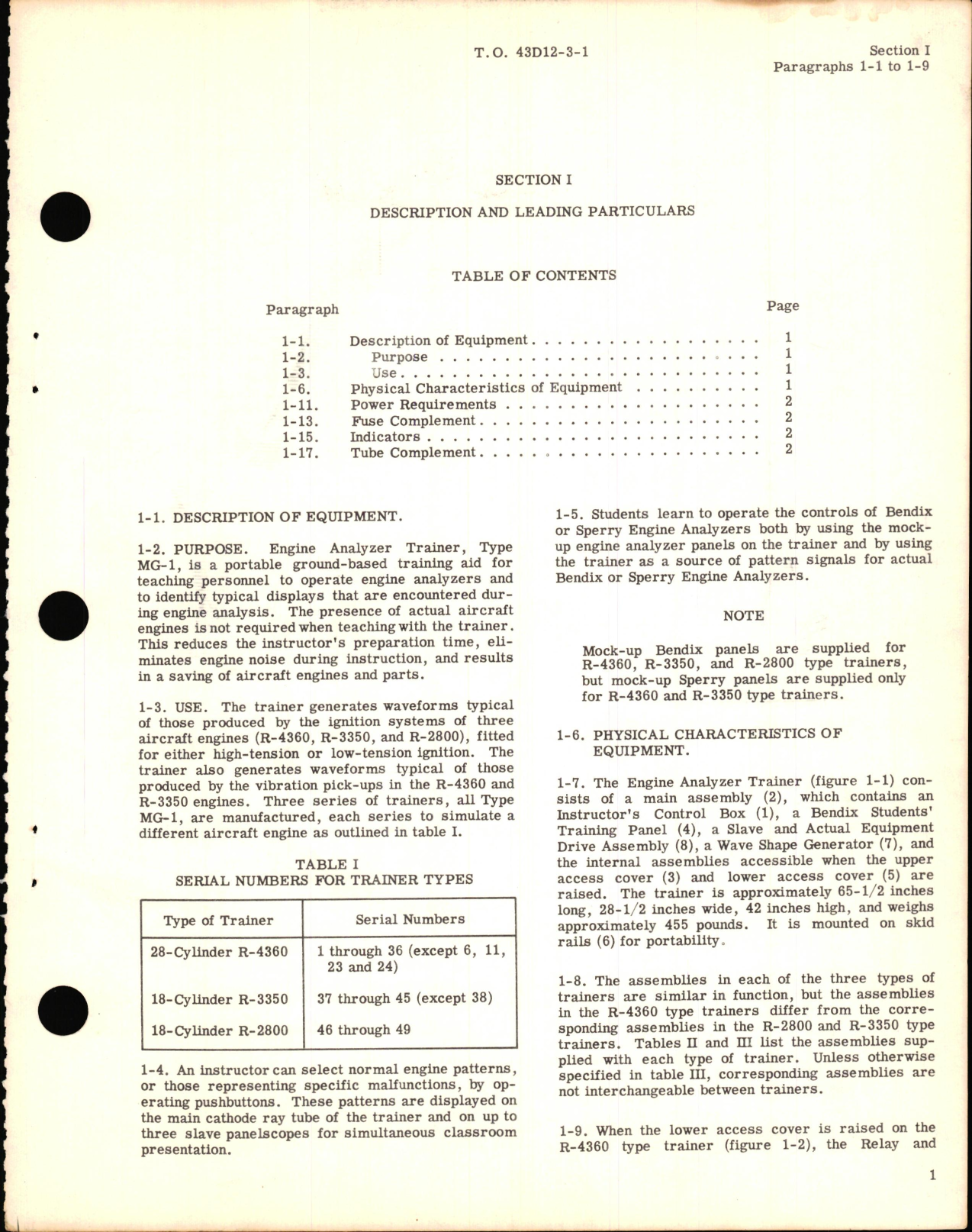 Sample page 7 from AirCorps Library document: Overhaul Instructions for Engine Analyzer Trainer Type MG-1