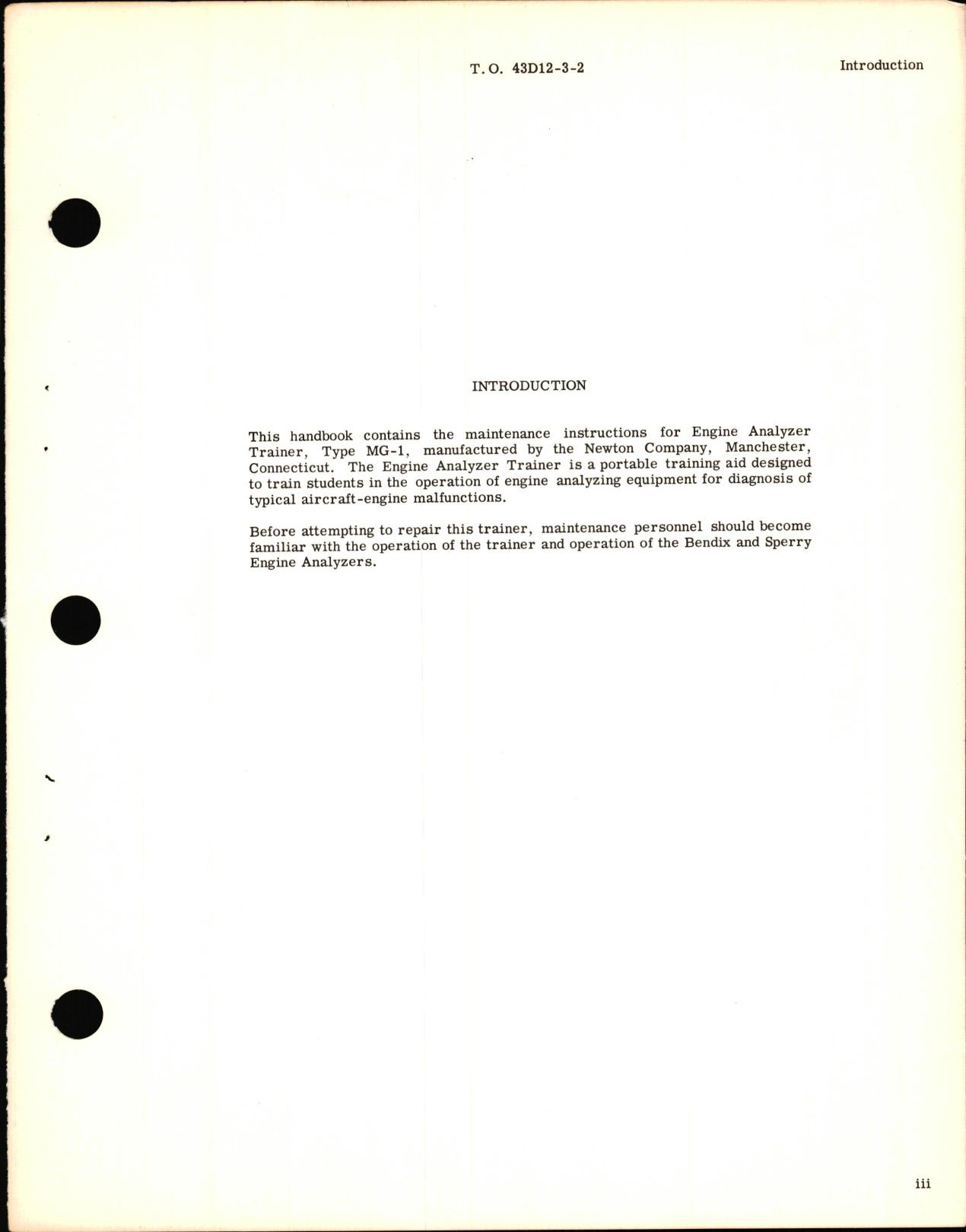 Sample page 5 from AirCorps Library document: Maintenance Instructions for Engine Analyzer Trainer Type MG-1