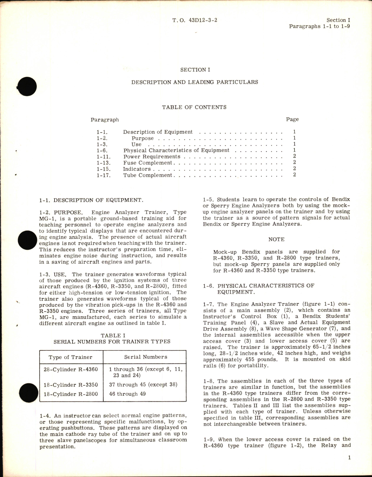 Sample page 7 from AirCorps Library document: Maintenance Instructions for Engine Analyzer Trainer Type MG-1