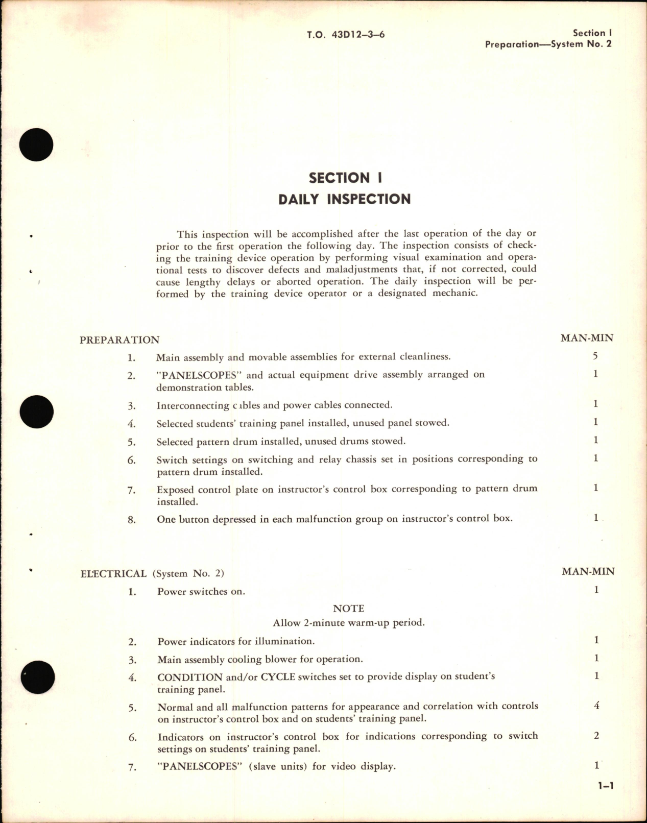 Sample page 5 from AirCorps Library document: Inspection Requirements for Engine Analyzer Trainer Type MG-1 