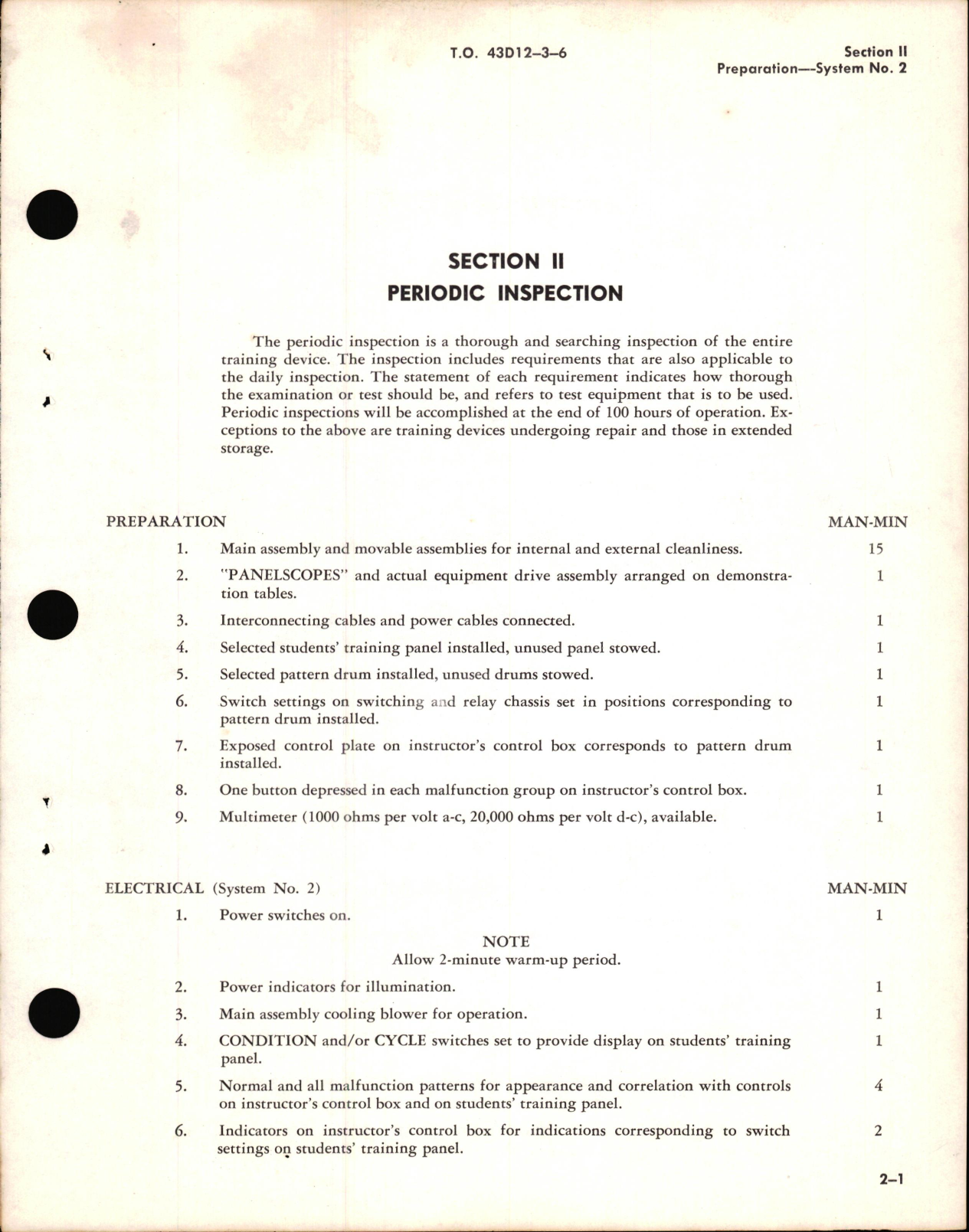 Sample page 7 from AirCorps Library document: Inspection Requirements for Engine Analyzer Trainer Type MG-1 