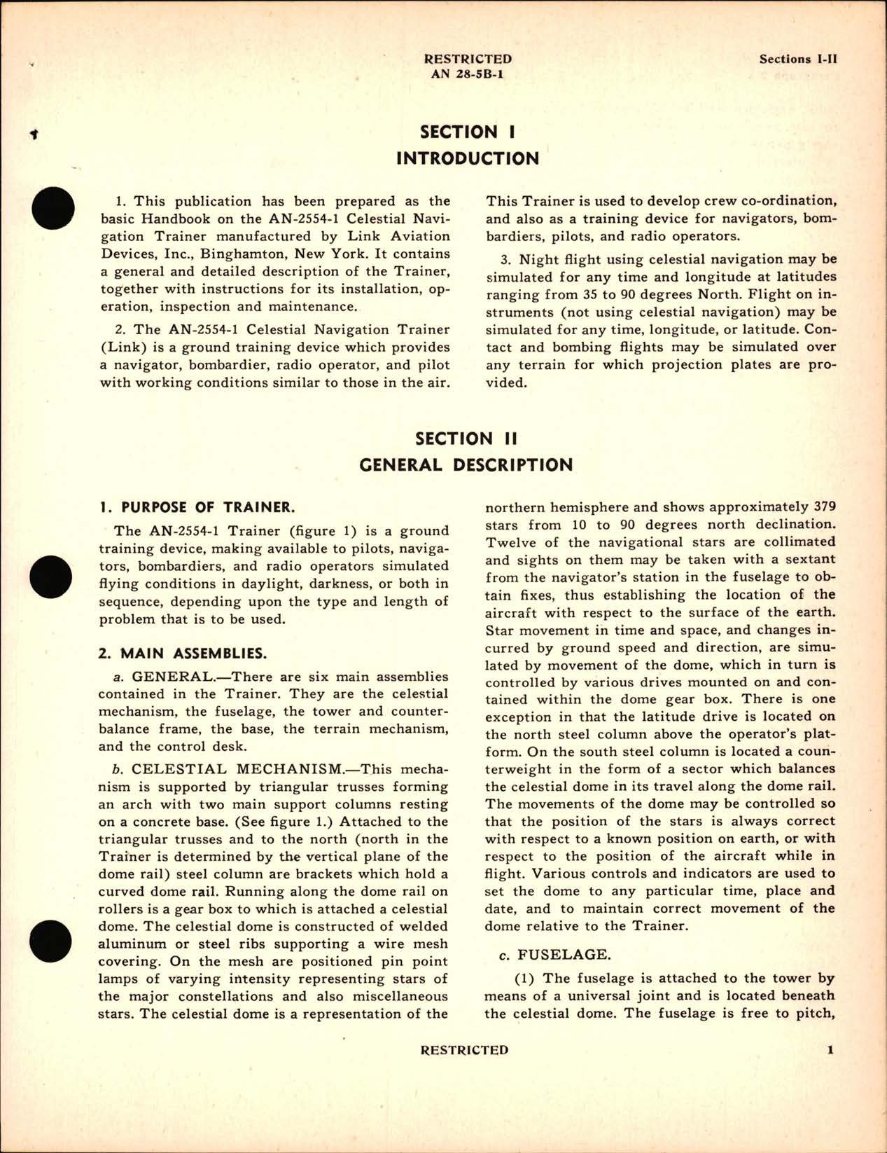 Sample page 7 from AirCorps Library document: Operation & Service Instructions for Celestial Navigation Trainer Type AN-2554-1