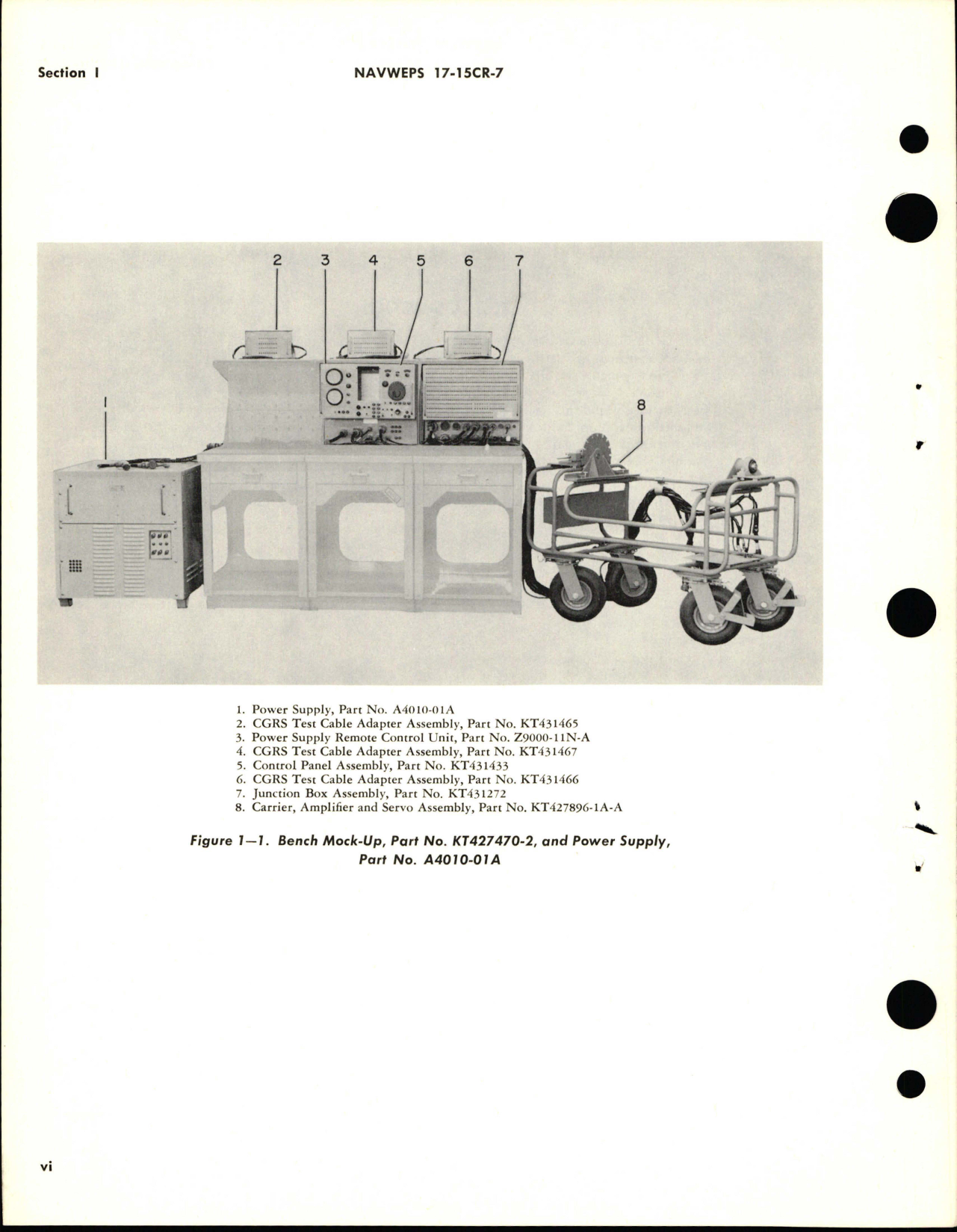 Sample page 8 from AirCorps Library document: Operation and Service Instructions with Illustrated Parts for Bench Mock Up - Part KT427470-2, and Power Supply - Part A4010-01A