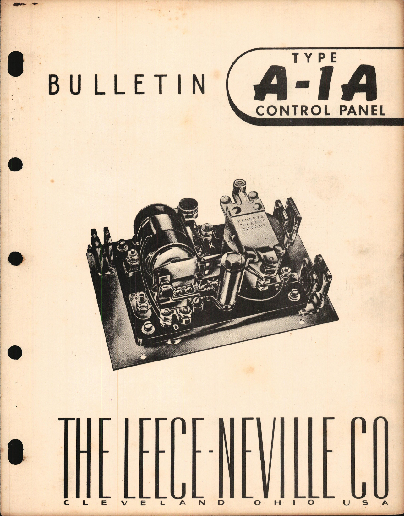 Sample page 1 from AirCorps Library document: Bulletin for Type A-1A Control Panel Part No. 24459