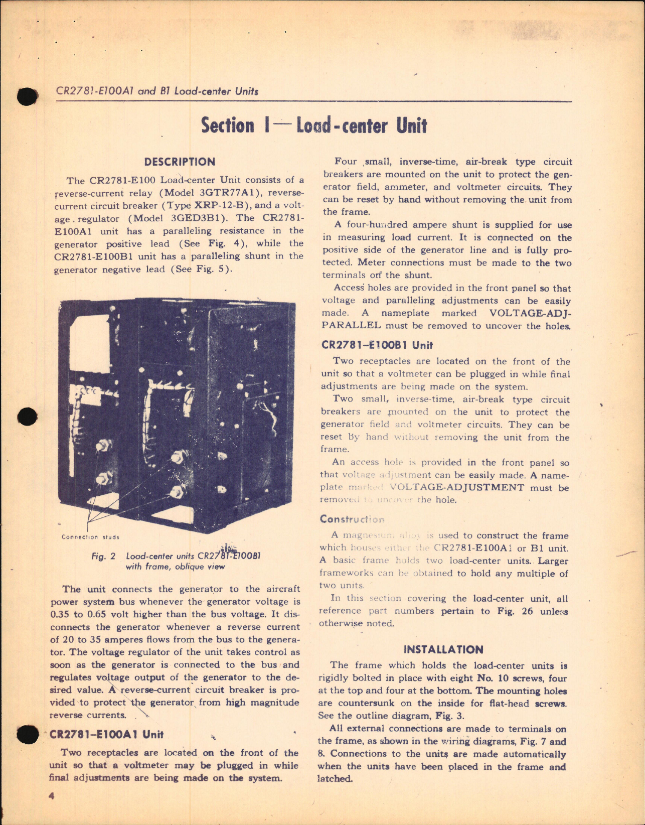 Sample page 6 from AirCorps Library document: Instructions for GEI-24132 Load-Center Units CR2781-E100A1 and B1