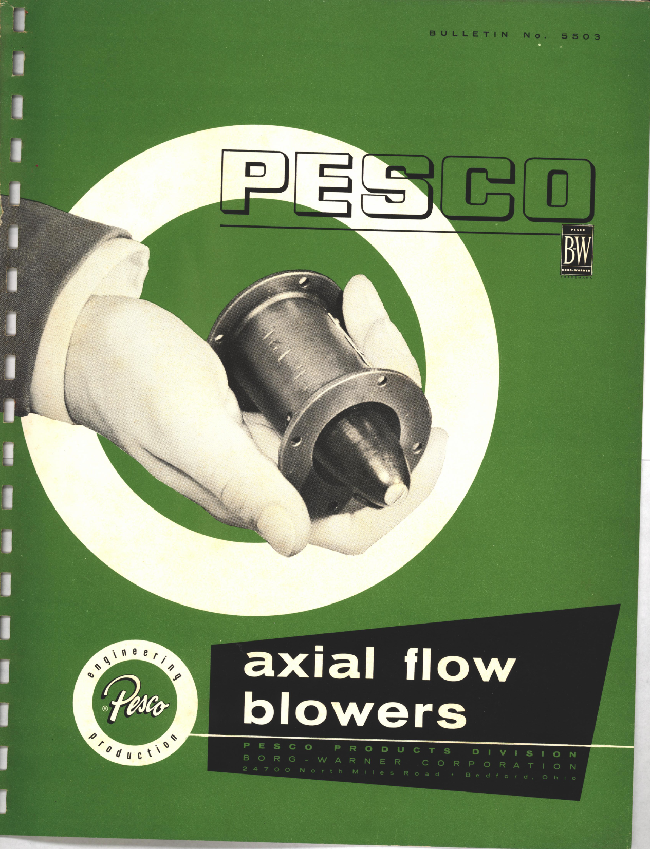 Sample page 1 from AirCorps Library document: Pesco Axial Flow Blowers