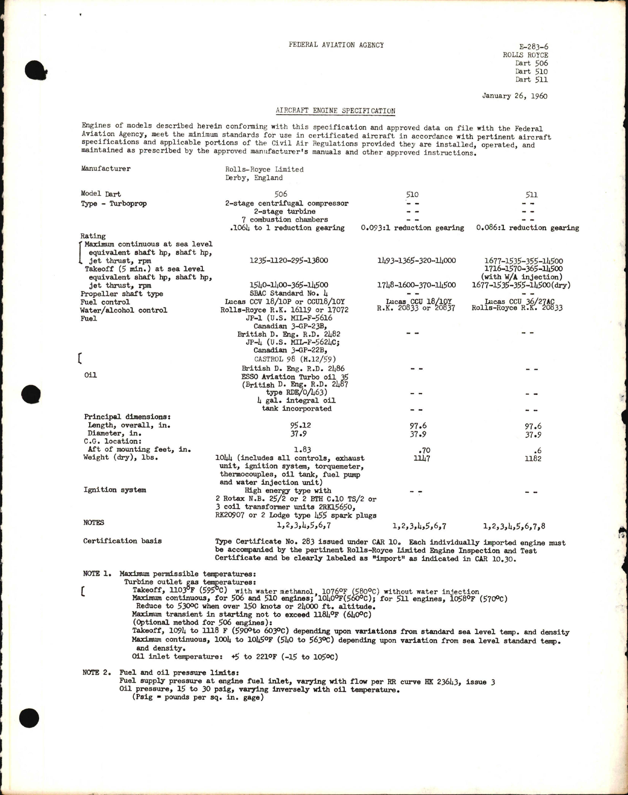 Sample page 1 from AirCorps Library document: Dart 506, 540, 511