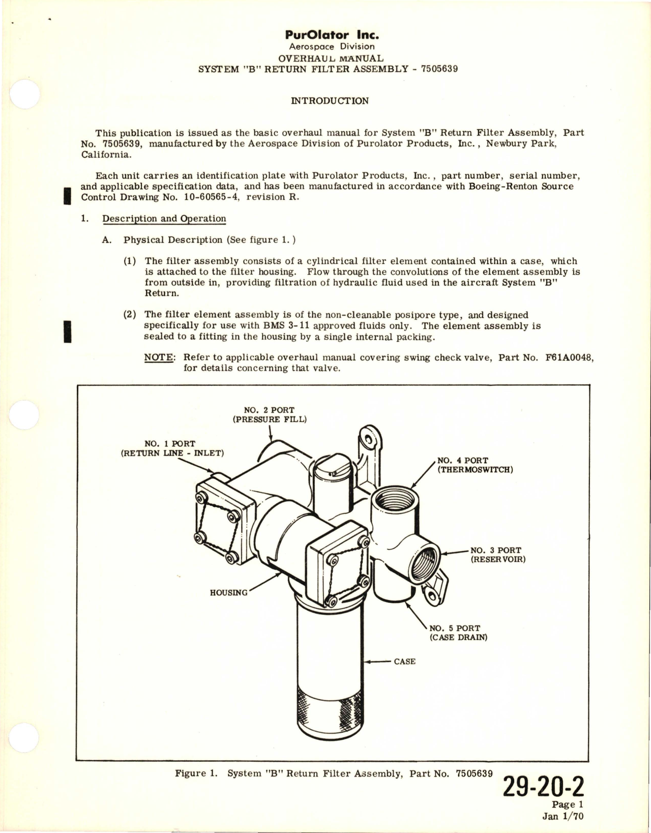 Sample page 5 from AirCorps Library document: Revision to Overhaul Manual for Return Filter Assembly - System B - Part 7505639 