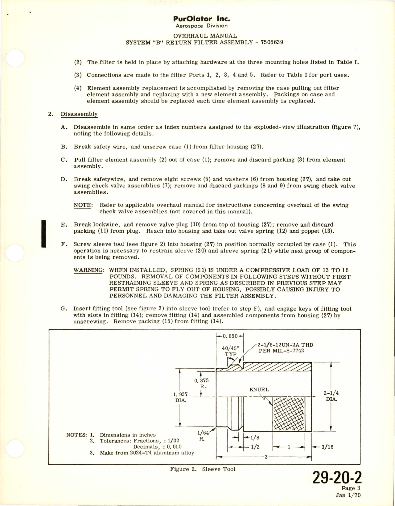 Sample page 7 from AirCorps Library document: Revision to Overhaul Manual for Return Filter Assembly - System B - Part 7505639 