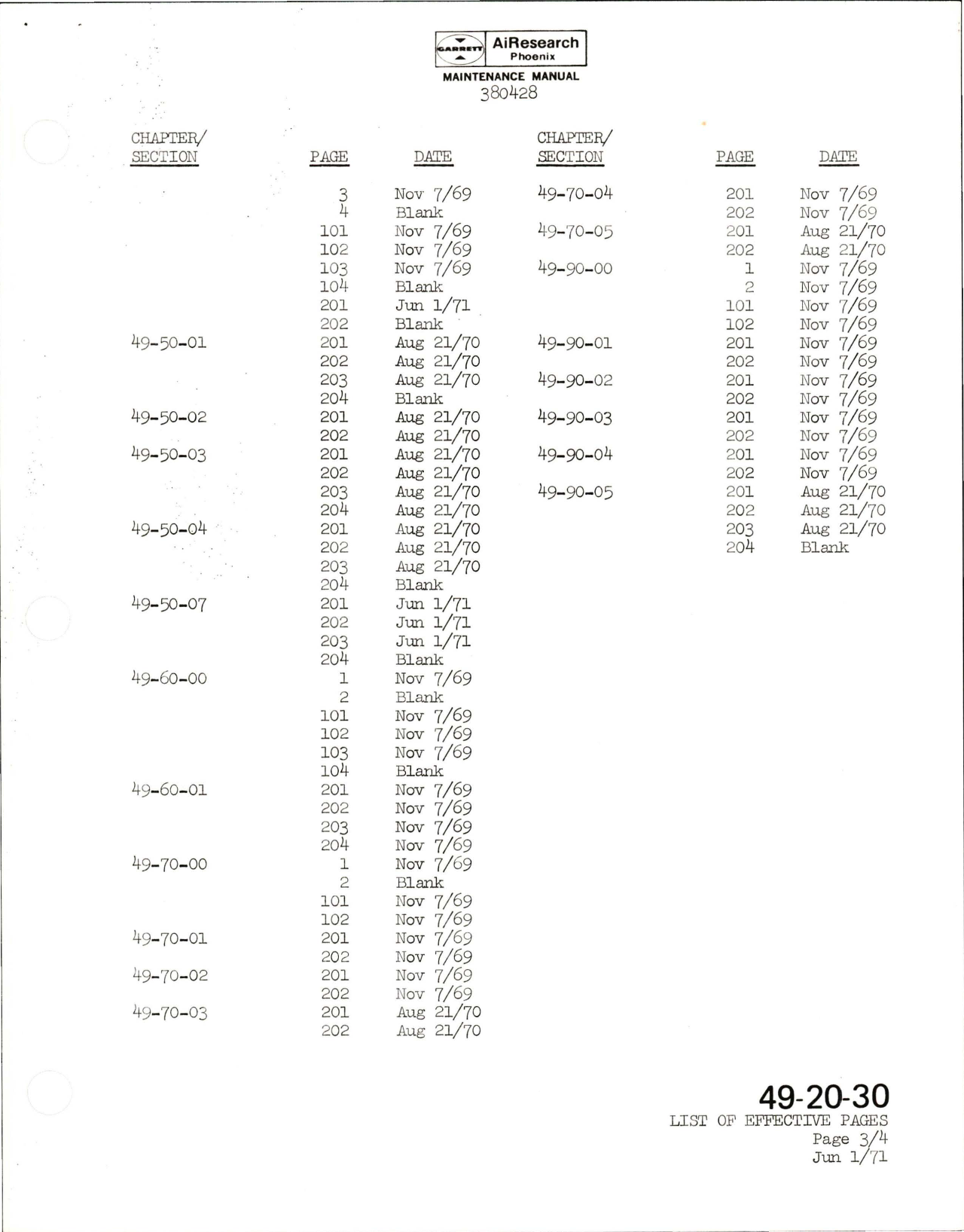 Sample page 7 from AirCorps Library document: Revision to Maintenance Manual for Pneumatic and Shaft Power Gas Turbine Engine - Part 380428-1-5 - Model GTCP85-129