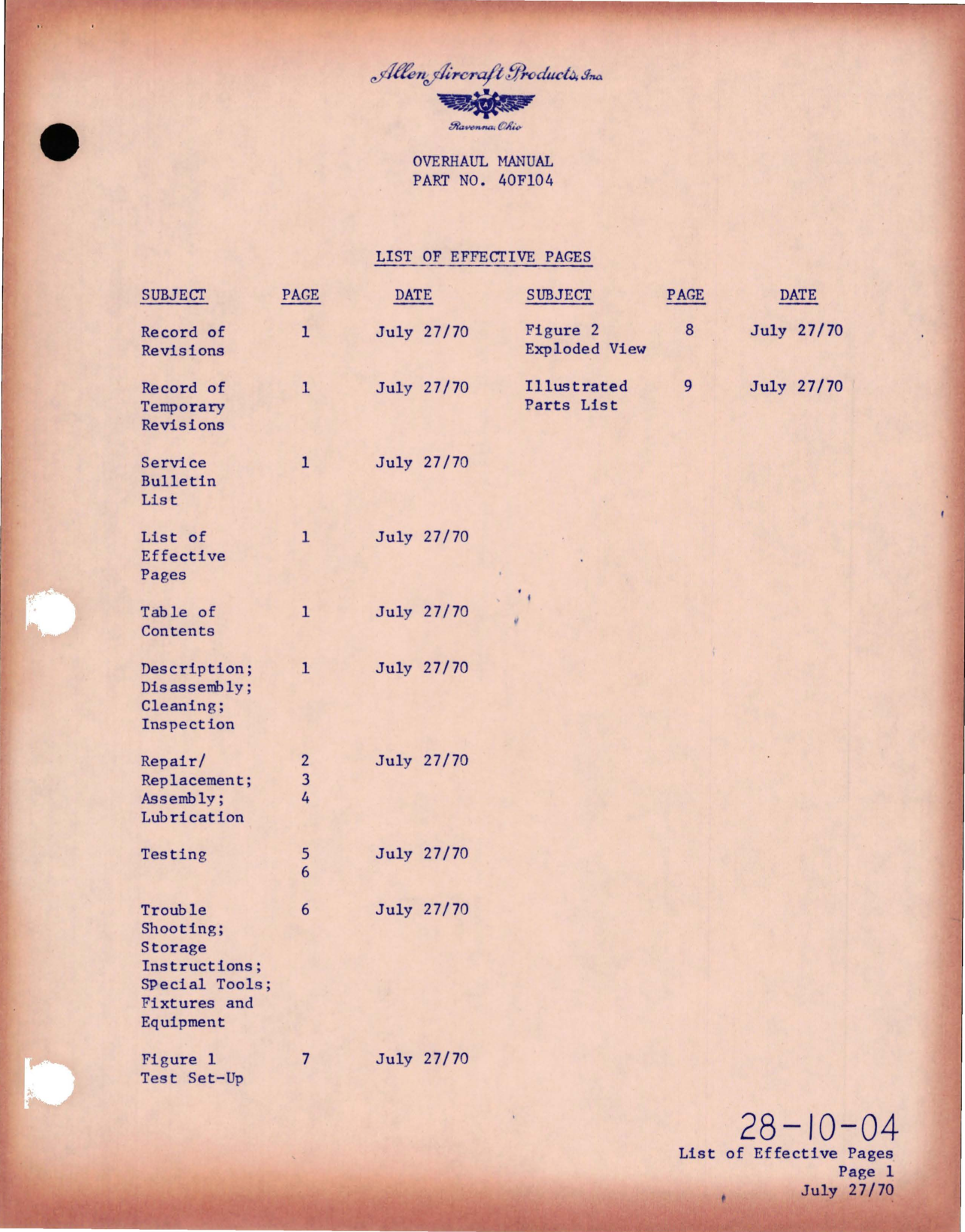 Sample page 5 from AirCorps Library document: Overhaul Manual for Fuel Vent Float Valve - Part 40F104