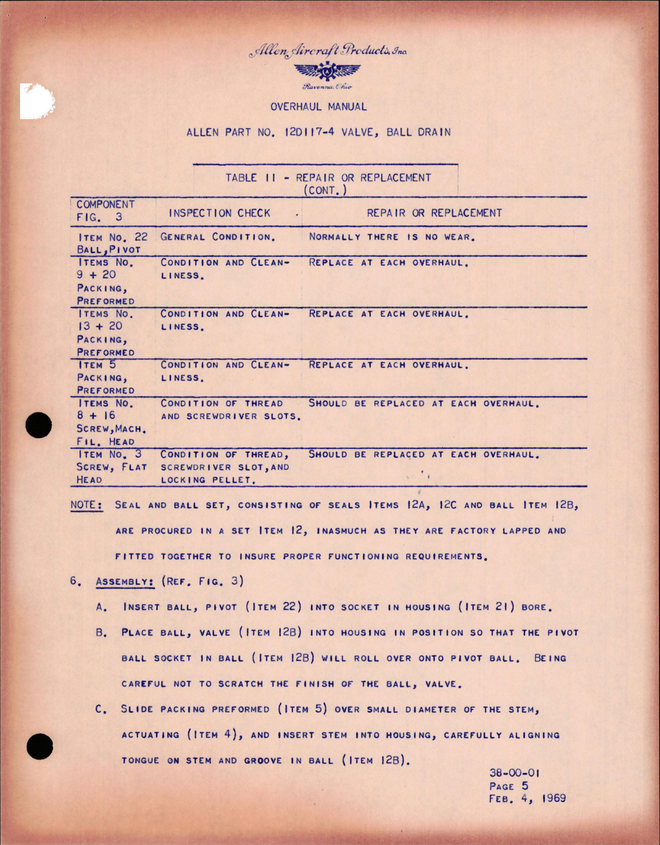 Sample page 5 from AirCorps Library document: Overhaul Manual for Ball Drain Valve - Part 12D117-4