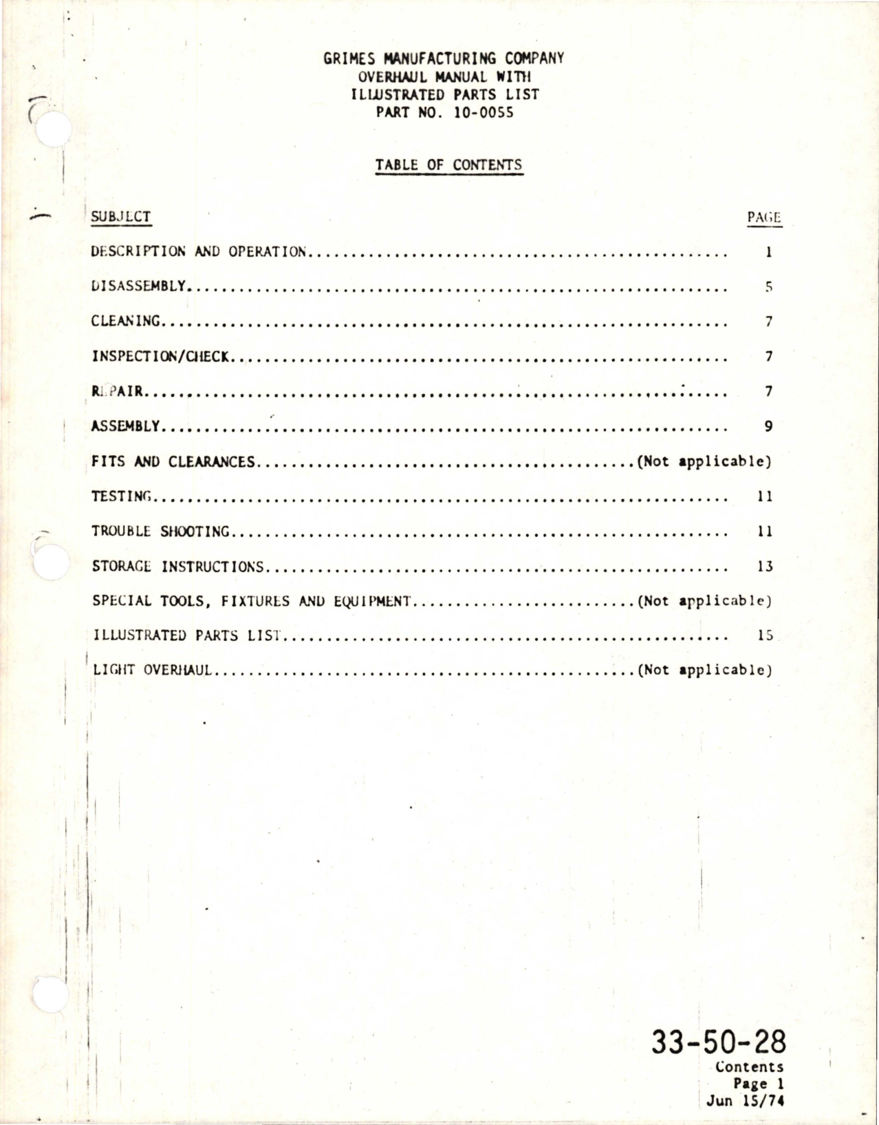 Sample page 7 from AirCorps Library document: Overhaul with Illustrated Parts List for Emergency Exit Light - Parts 10-0055-1 thru 10-0055-17 (Odd Numbers) 