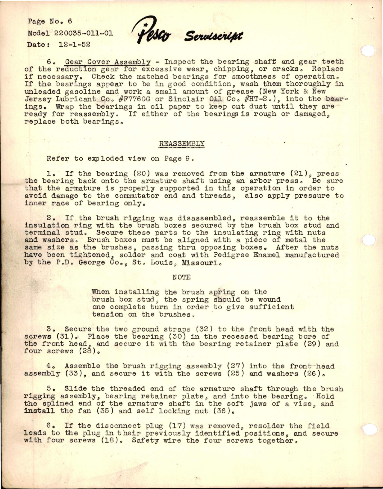 Sample page 8 from AirCorps Library document: Overhaul Instructions, Test Procedures and Parts List for Electric Motor - Model 220035-011-01