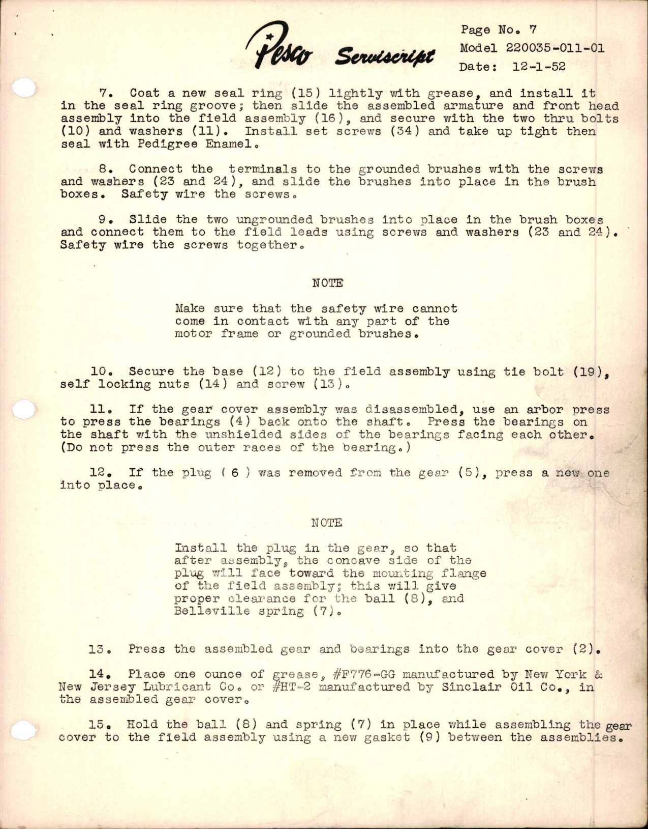 Sample page 9 from AirCorps Library document: Overhaul Instructions, Test Procedures and Parts List for Electric Motor - Model 220035-011-01