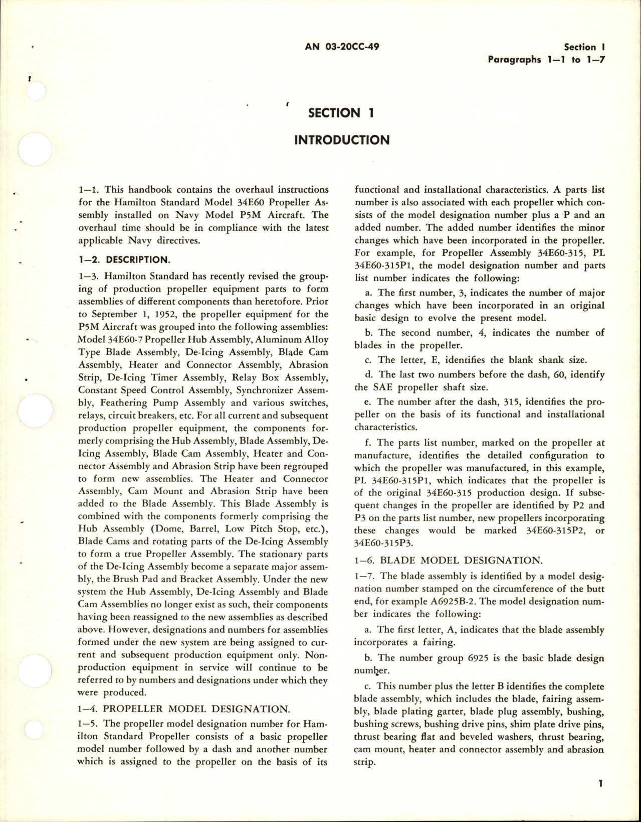 Sample page 5 from AirCorps Library document: Overhaul Instructions for Propeller Assembly - Model 34E60 