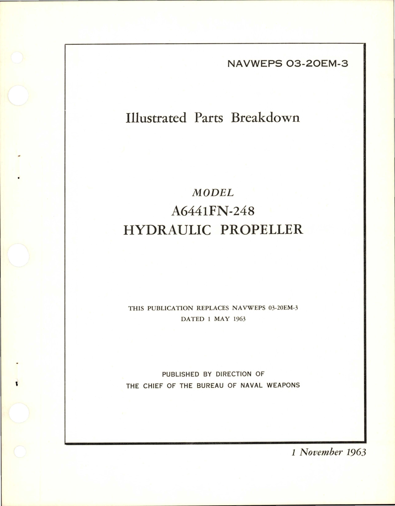 Sample page 1 from AirCorps Library document: Illustrated Parts Breakdown for Hydraulic Propeller - Model A6441FN-248 