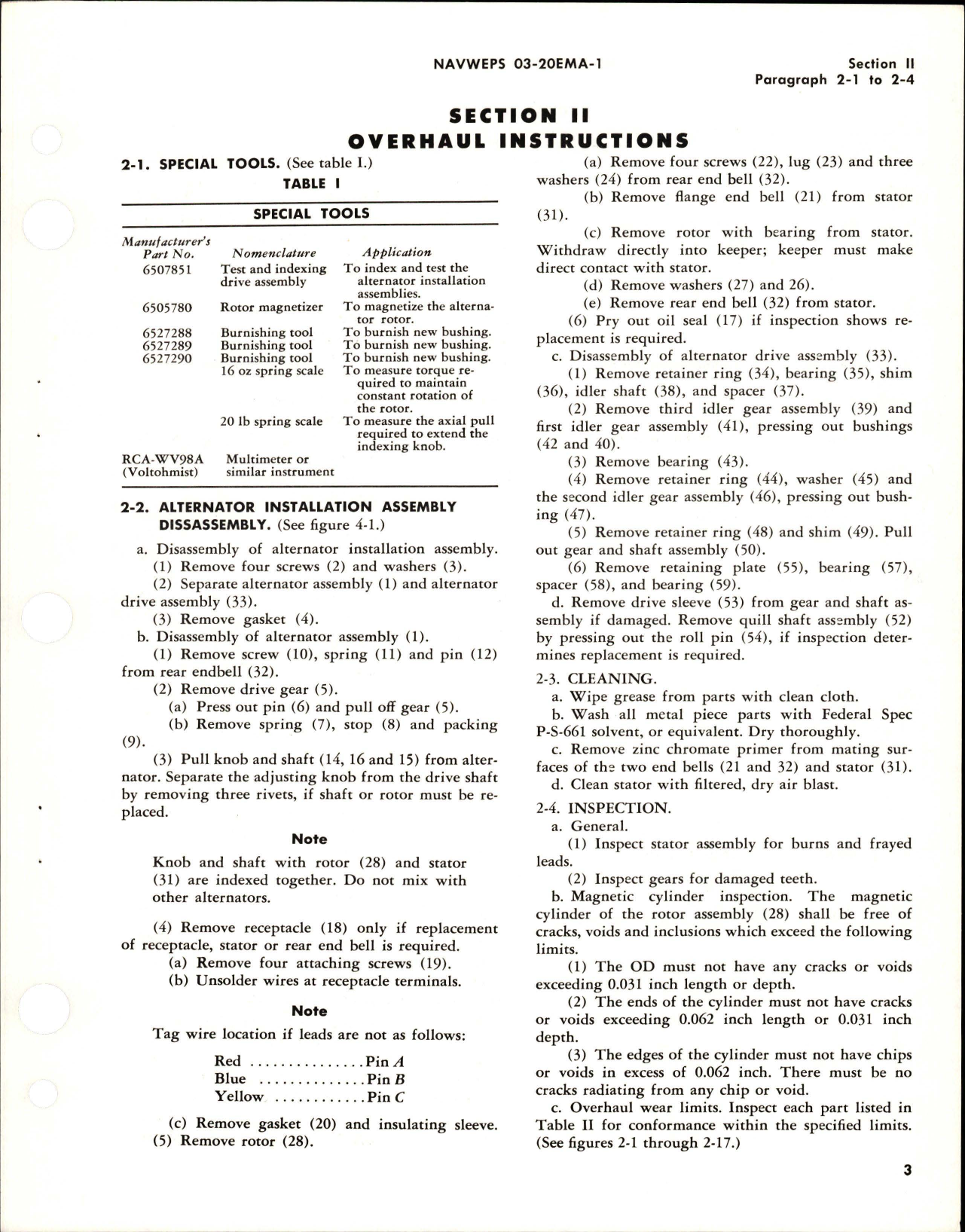 Sample page 7 from AirCorps Library document: Overhaul Instructions with Parts Breakdown for Alternator Installation Assembly - 650555 