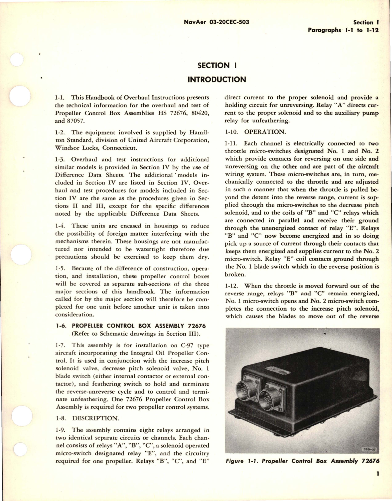 Sample page 5 from AirCorps Library document: Overhaul Instructions for Propeller Control Box 