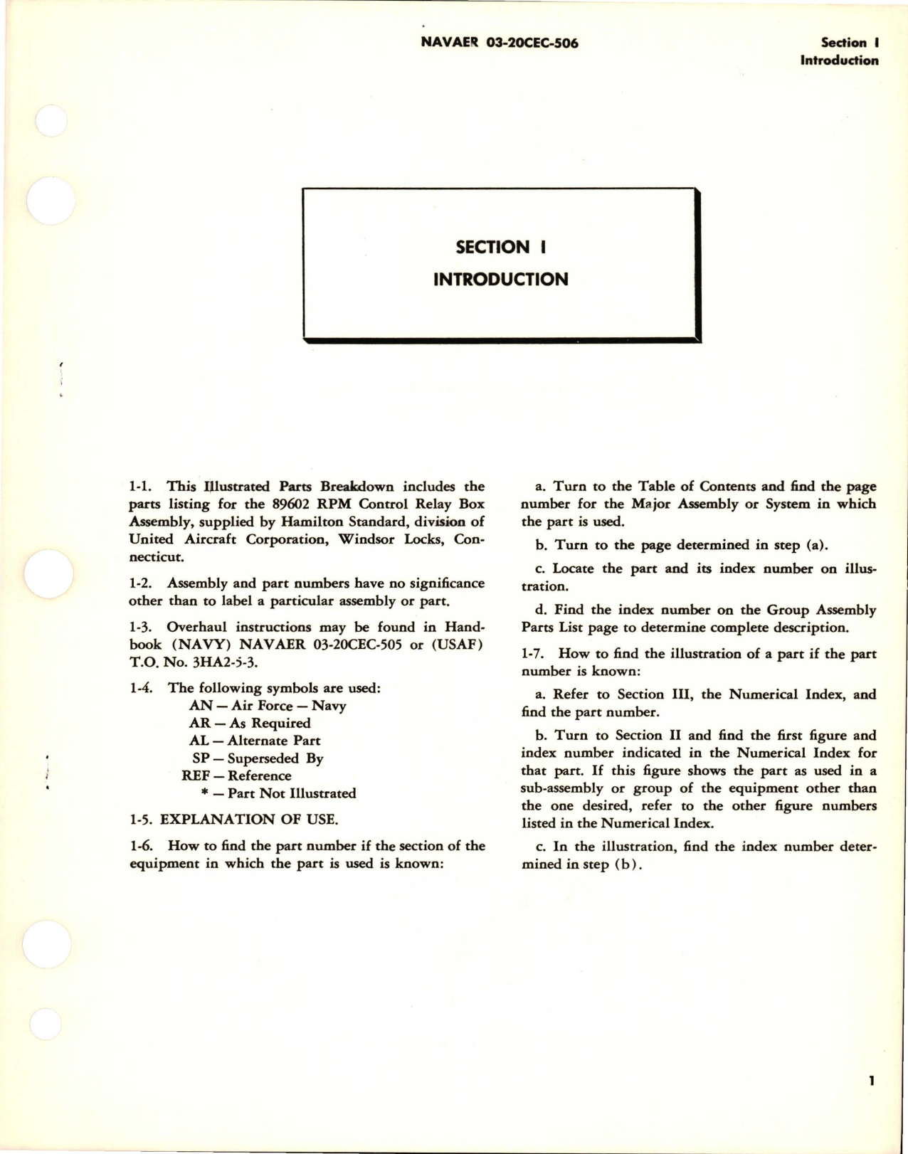 Sample page 5 from AirCorps Library document: Illustrated Parts Breakdown for RPM Control Relay Box - Assembly 89602 