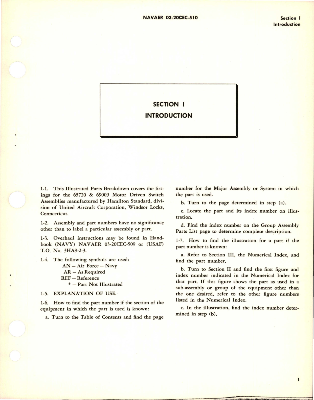 Sample page 5 from AirCorps Library document: Illustrated Parts Breakdown for Motor Driven Switch - Assembly 65720 and 69009 