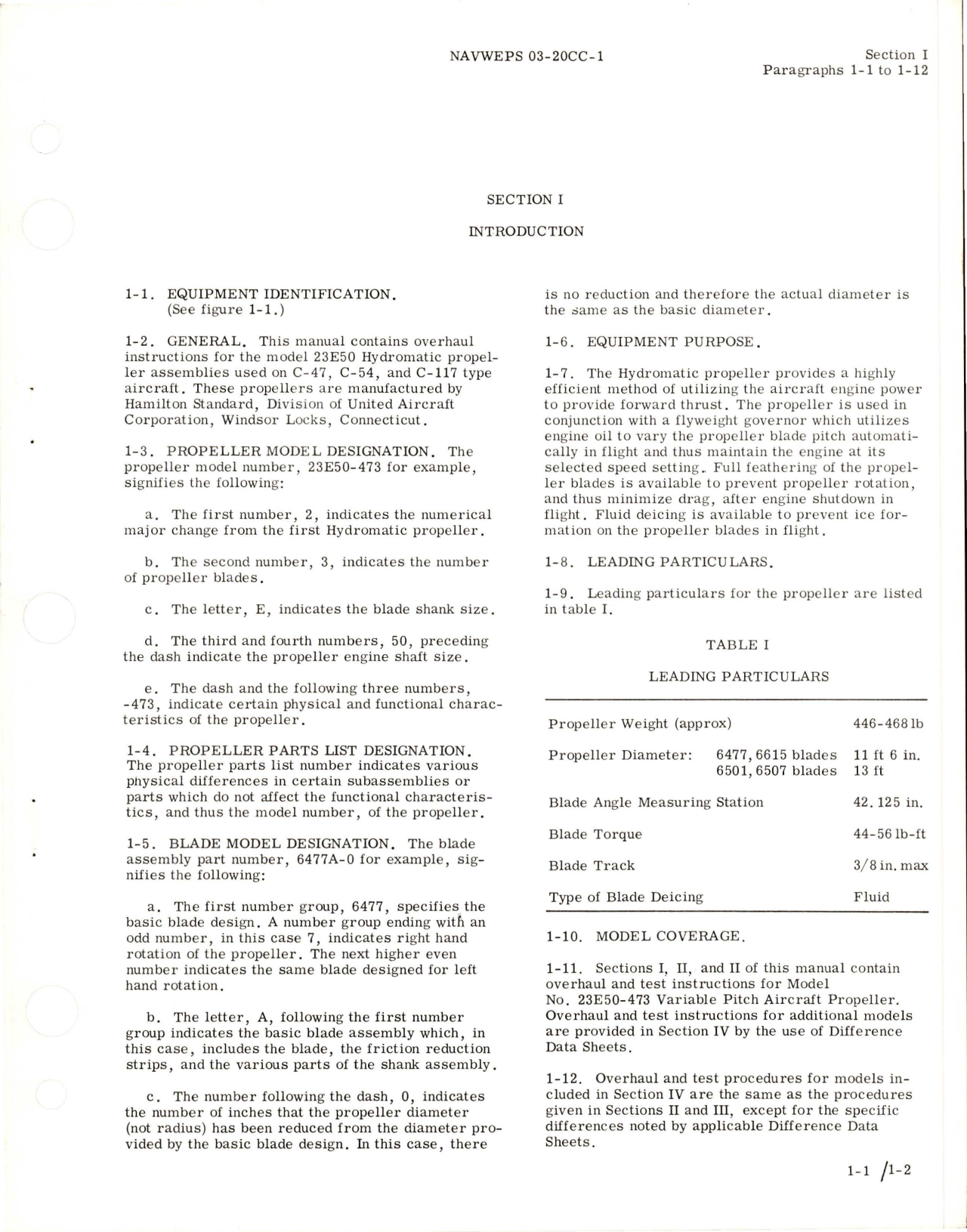 Sample page 5 from AirCorps Library document: Overhaul Instructions for Variable Pitch Propeller - Models 23E50-473 and 23E50-505 