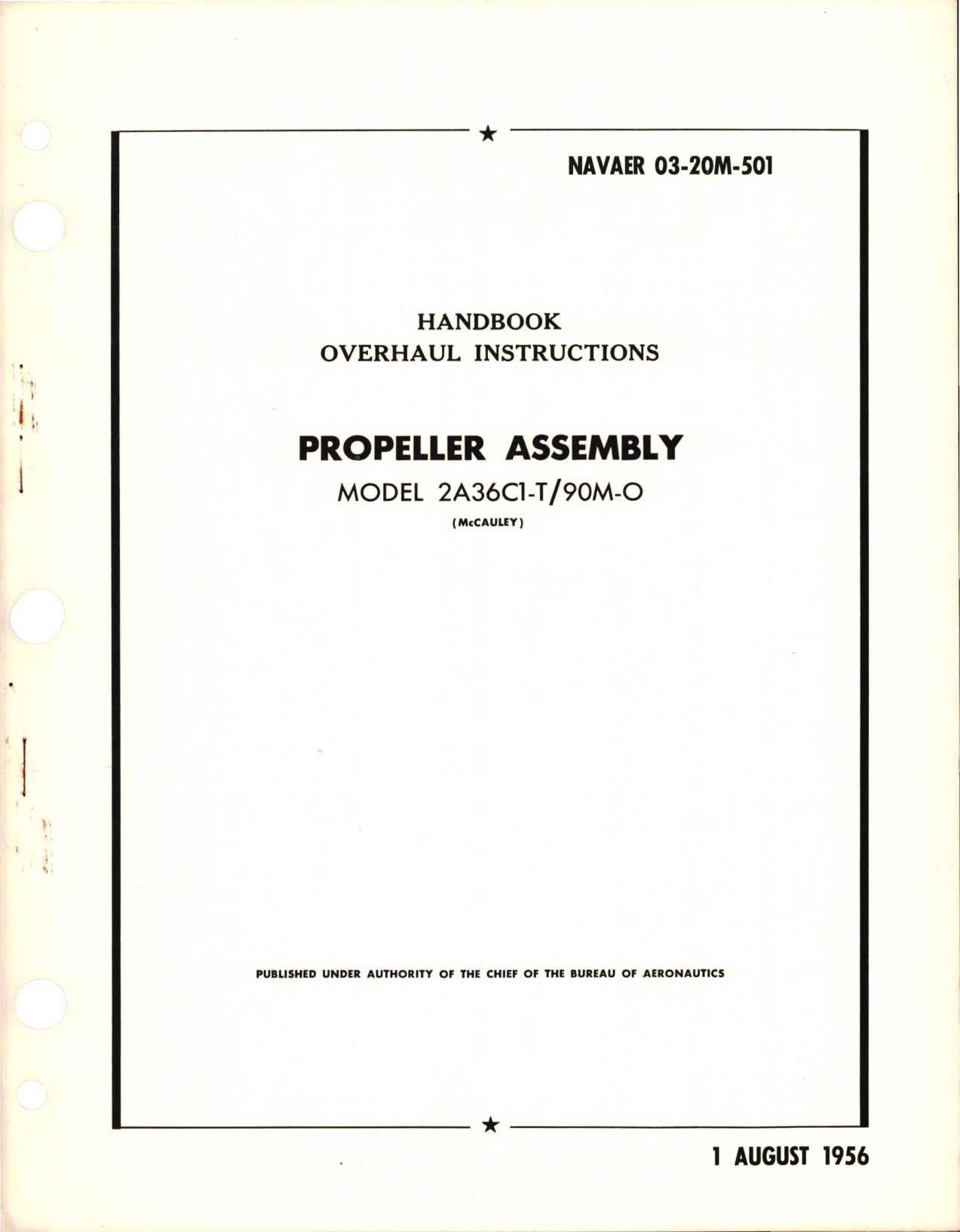 Sample page 1 from AirCorps Library document: Overhaul Instructions for Propeller Assembly - Model 2A36C1-T/90M-O 