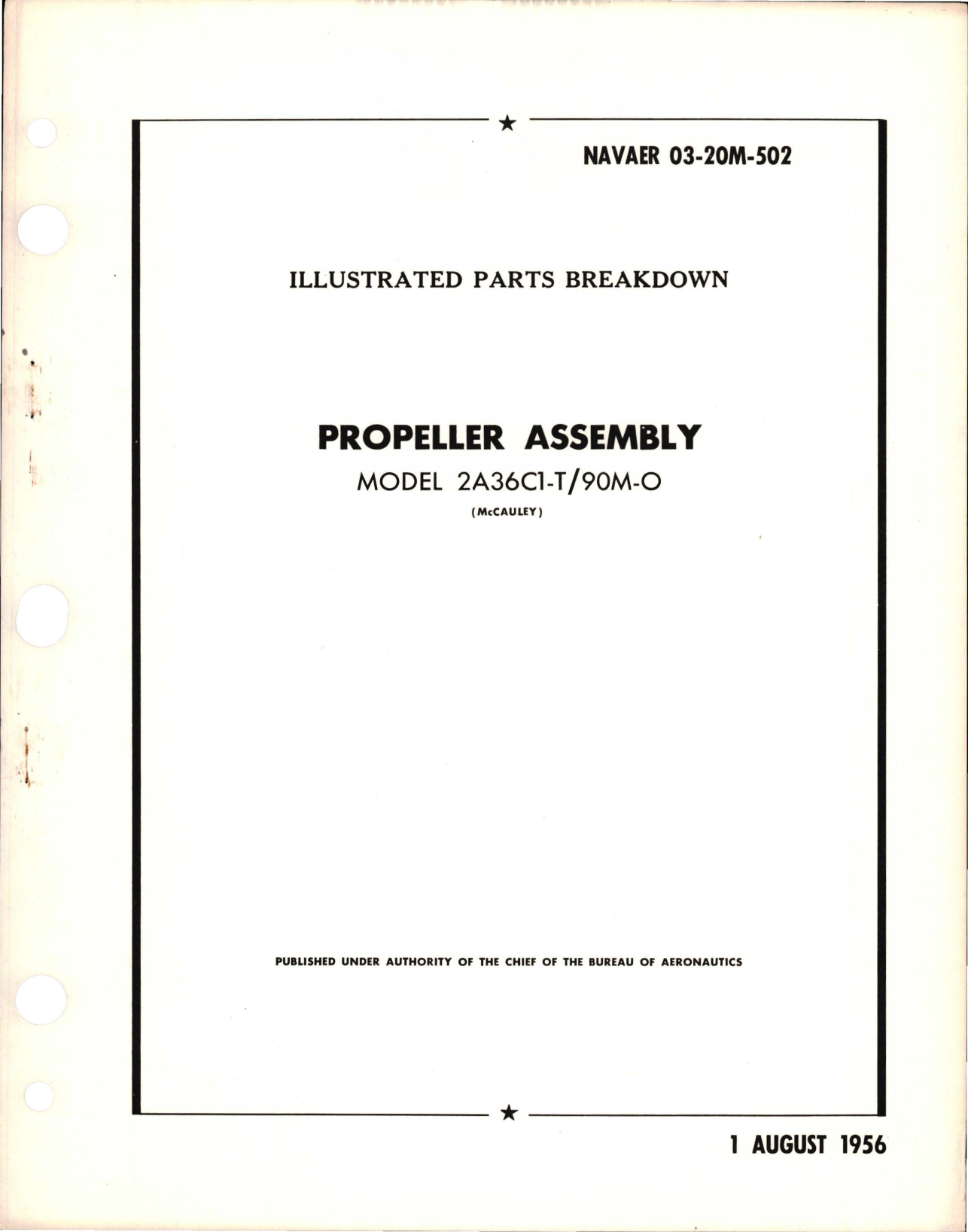 Sample page 1 from AirCorps Library document: Illustrated Parts Breakdown for Propeller Assembly - Model 2A36C1-T/90M-0