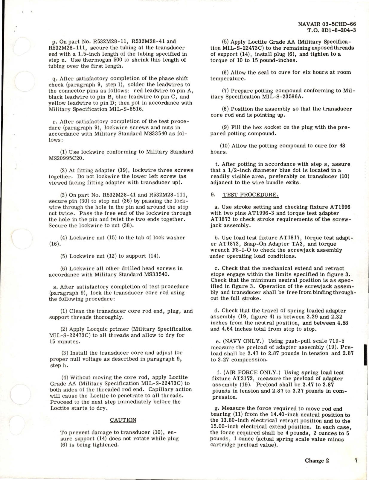 Sample page 9 from AirCorps Library document: Overhaul Instructions with Illustrated Parts Breakdown for Screwjack Assembly 