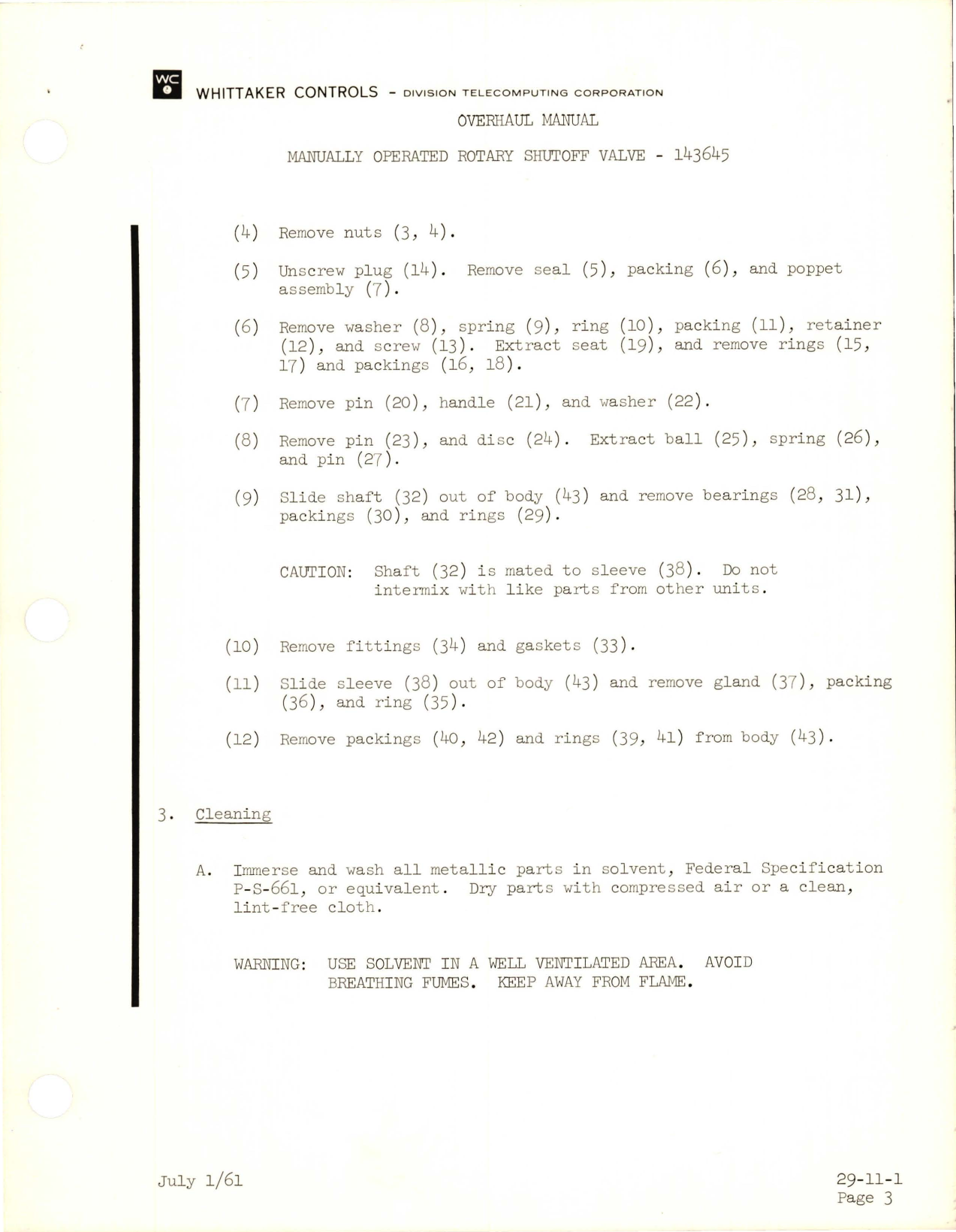 Sample page 5 from AirCorps Library document: Overhaul Instructions for Manually Operated Rotary Shutoff Valve - Part 143645