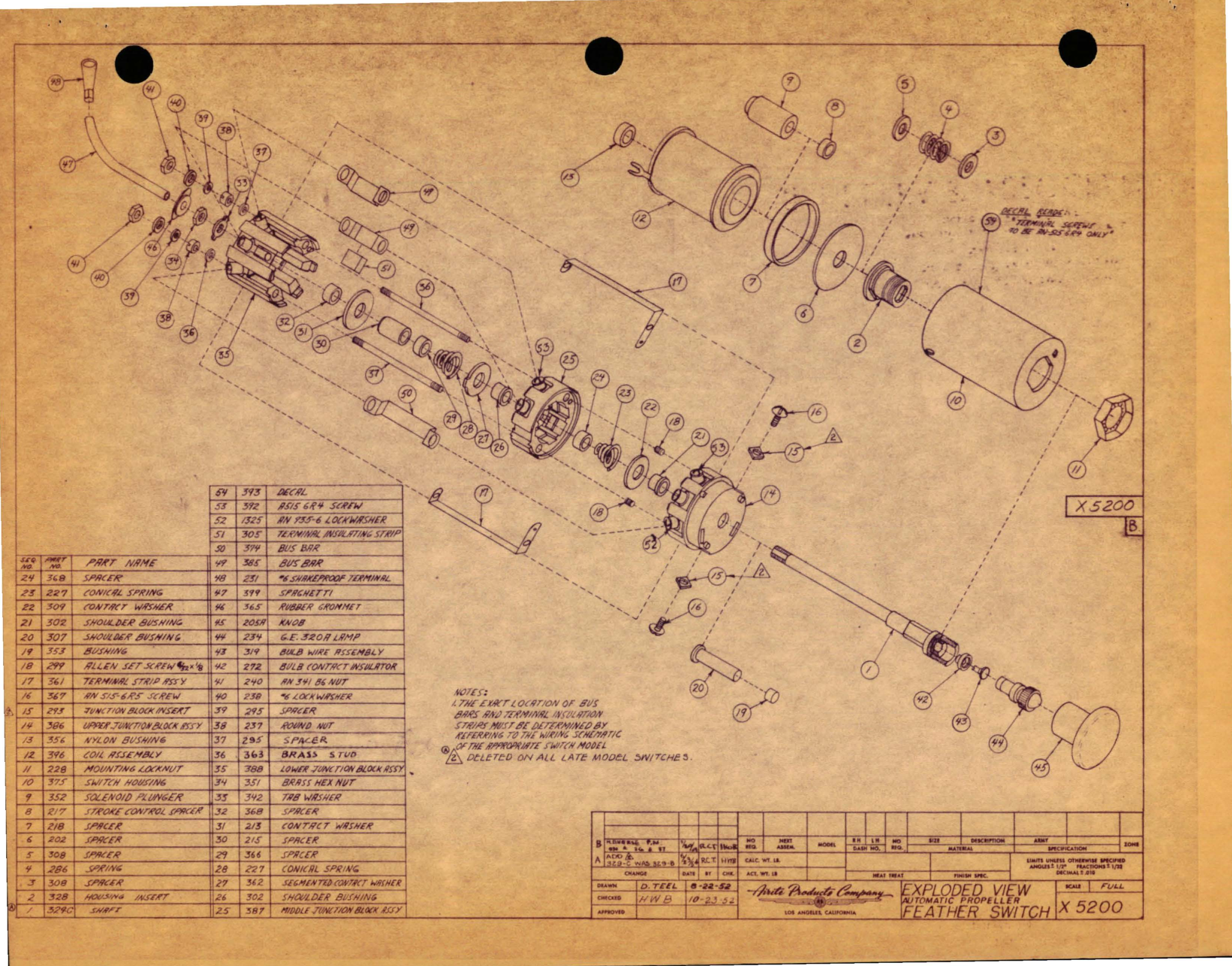 Sample page 5 from AirCorps Library document: Maintenance and Overhaul Instructions with Parts Breakdown for Automatic Propeller Feathering Switch - 5200 